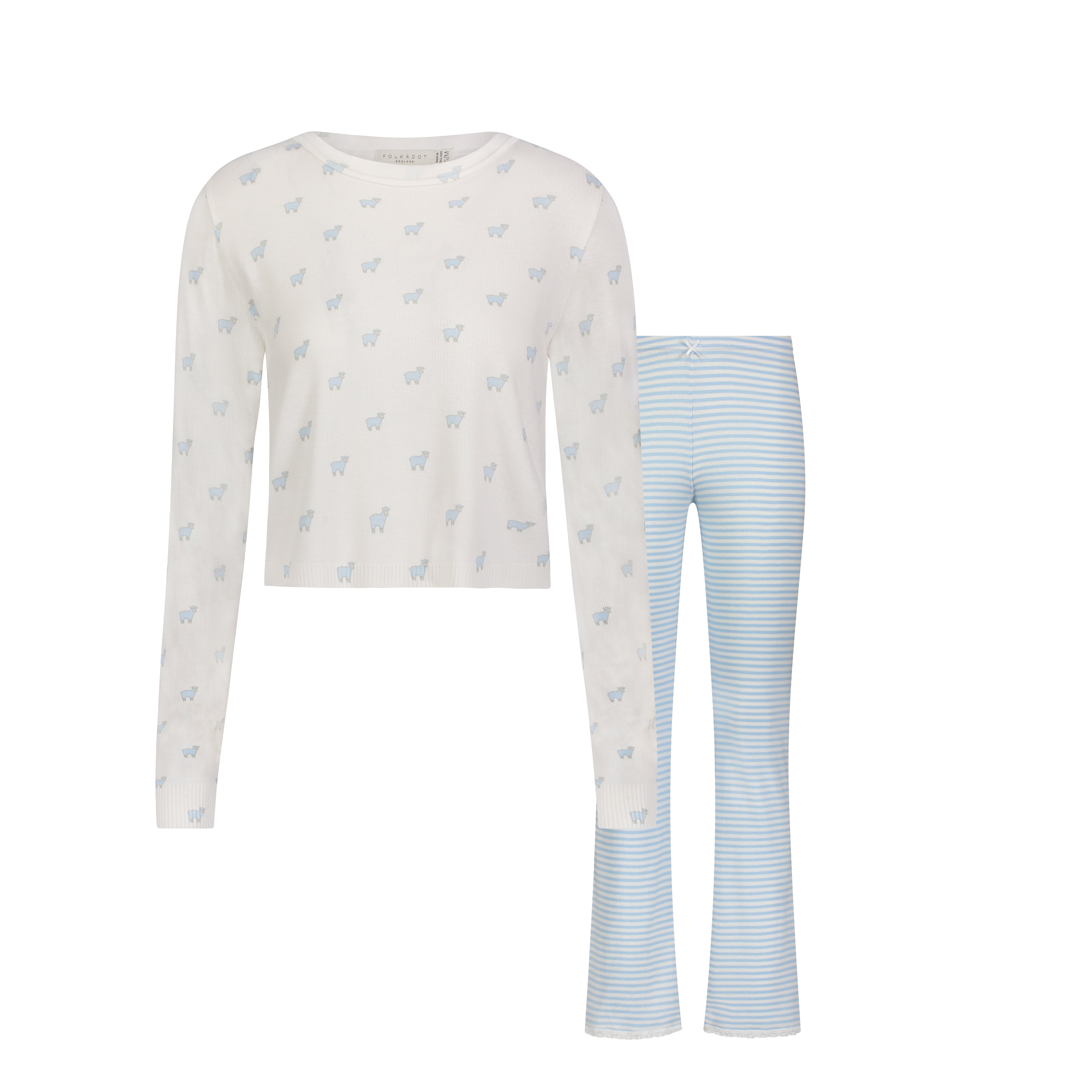 SET Blue Sheep Parker Crop Slouchy & Blue Sailor Stripe Pant