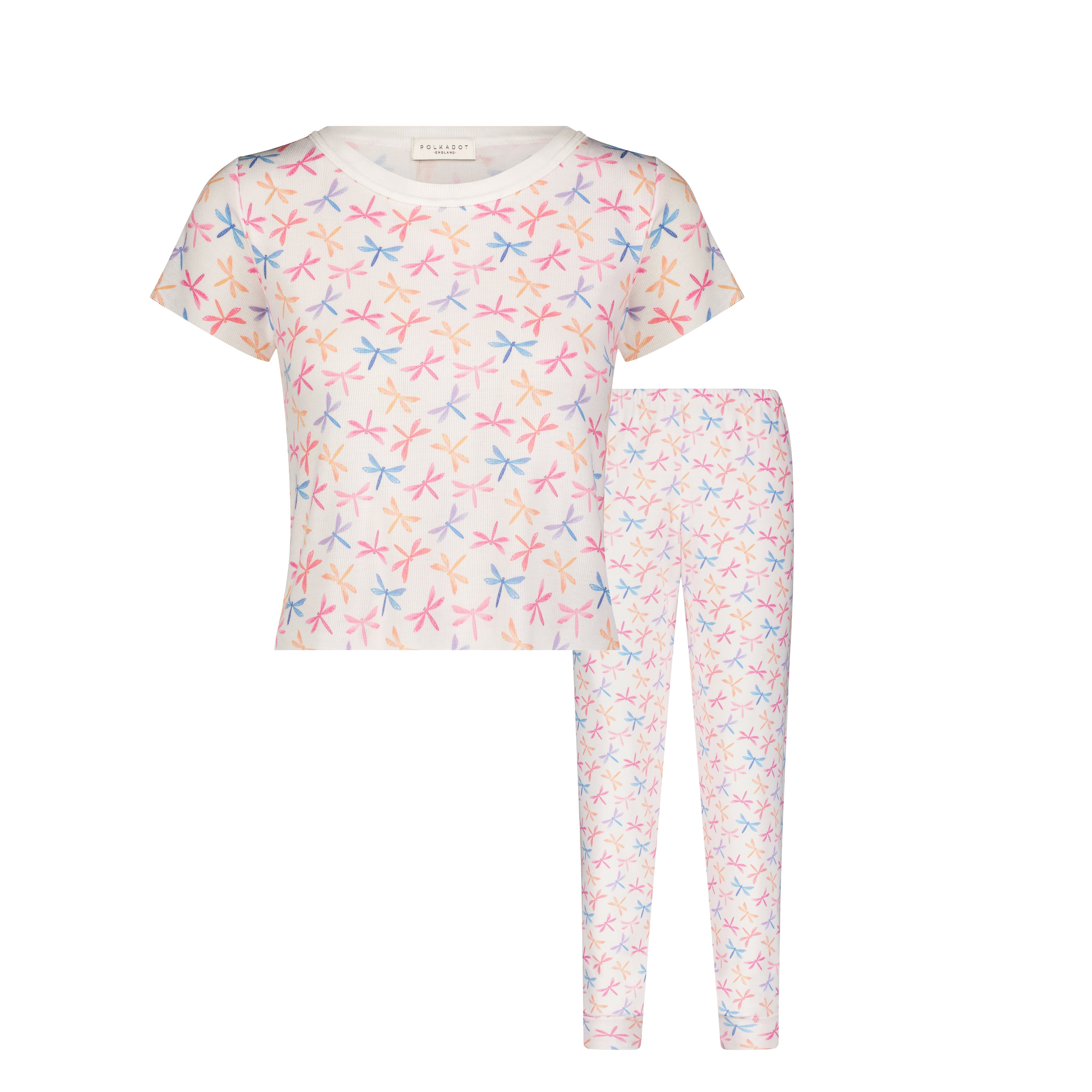 SET Baby Crop Tee & Jogger - Dragonfly Print