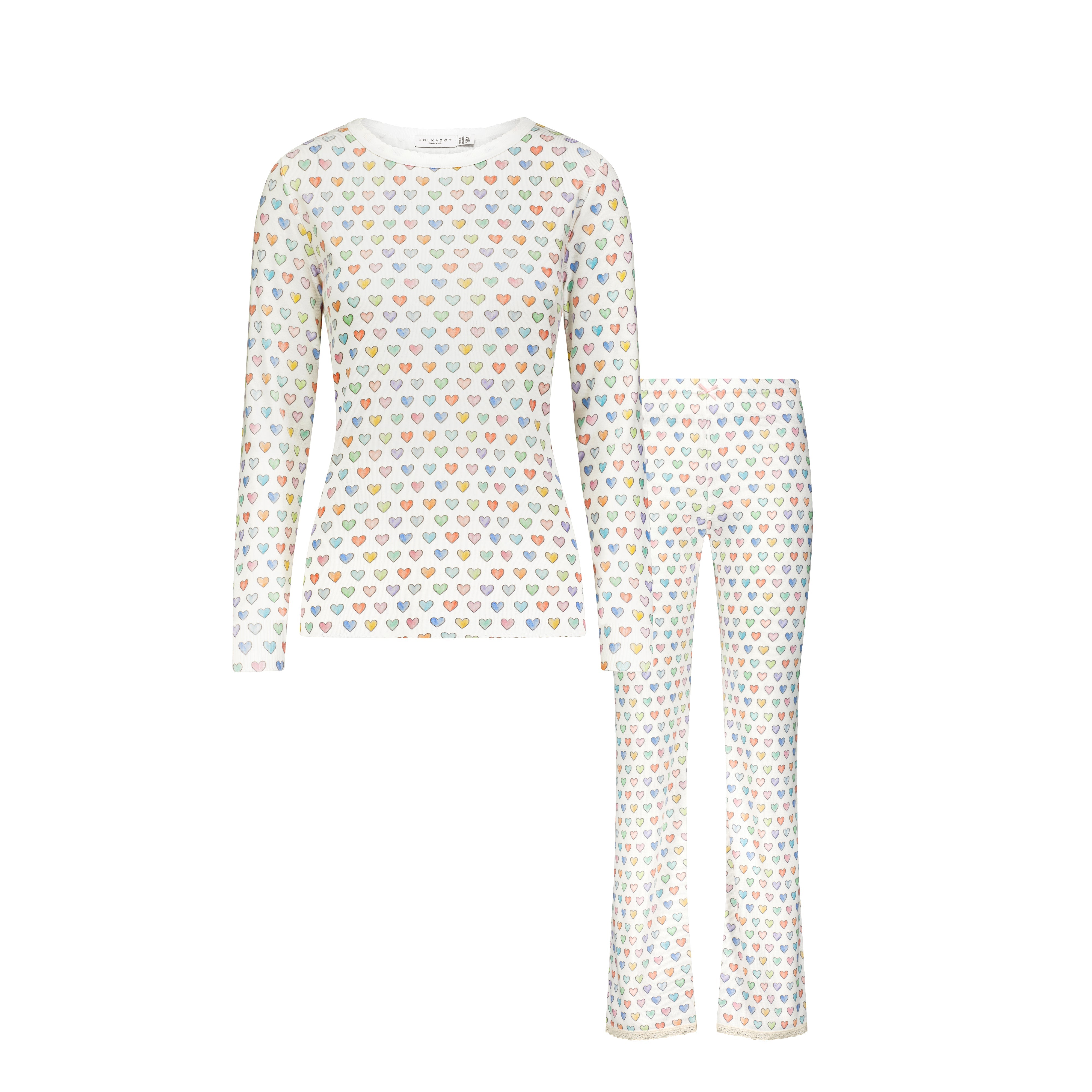 Polkadot SET Rachel Slouchy & Pant - Rainbow Hearts Print
