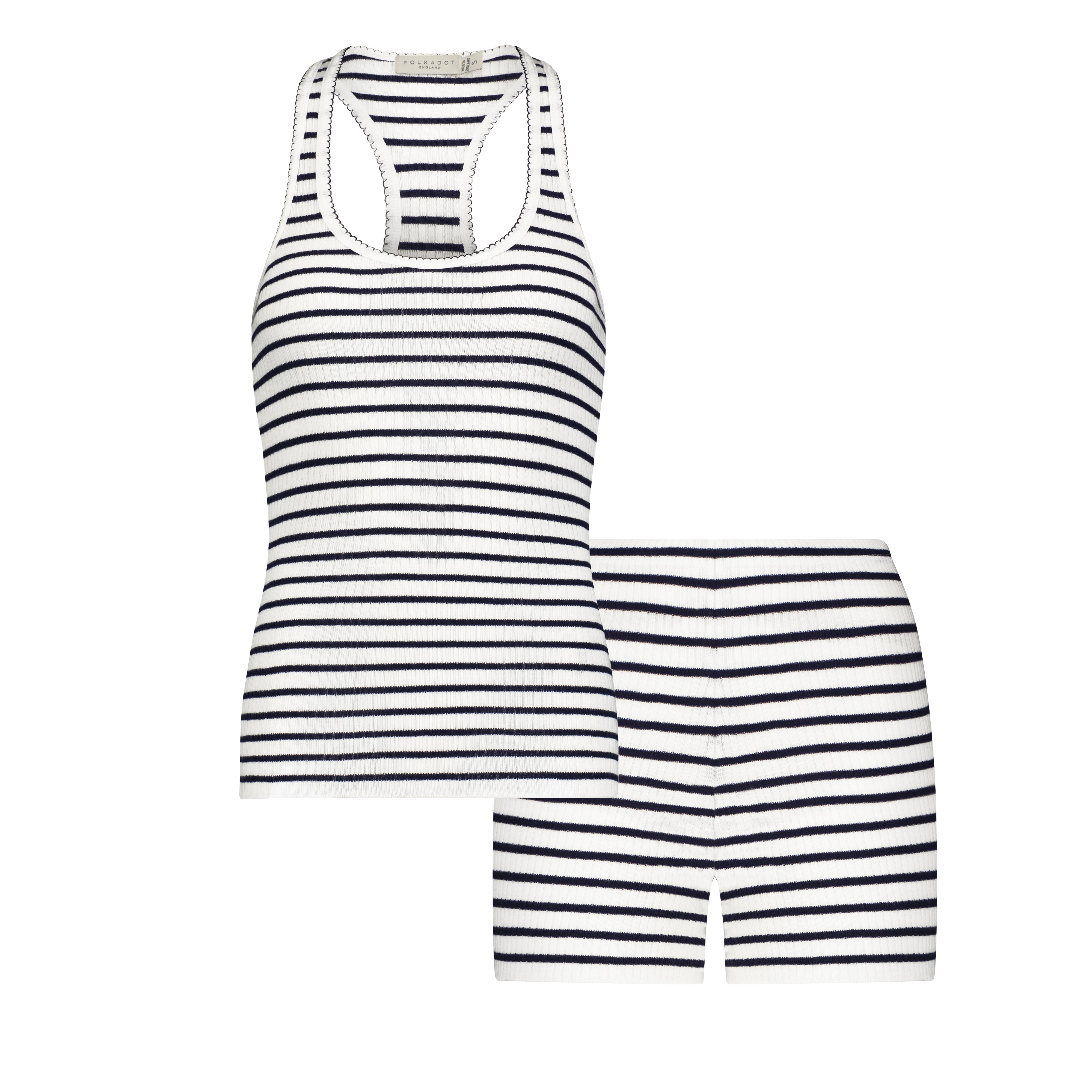 SET Racer Back Tank & Long Short - Breton Rib Stripe