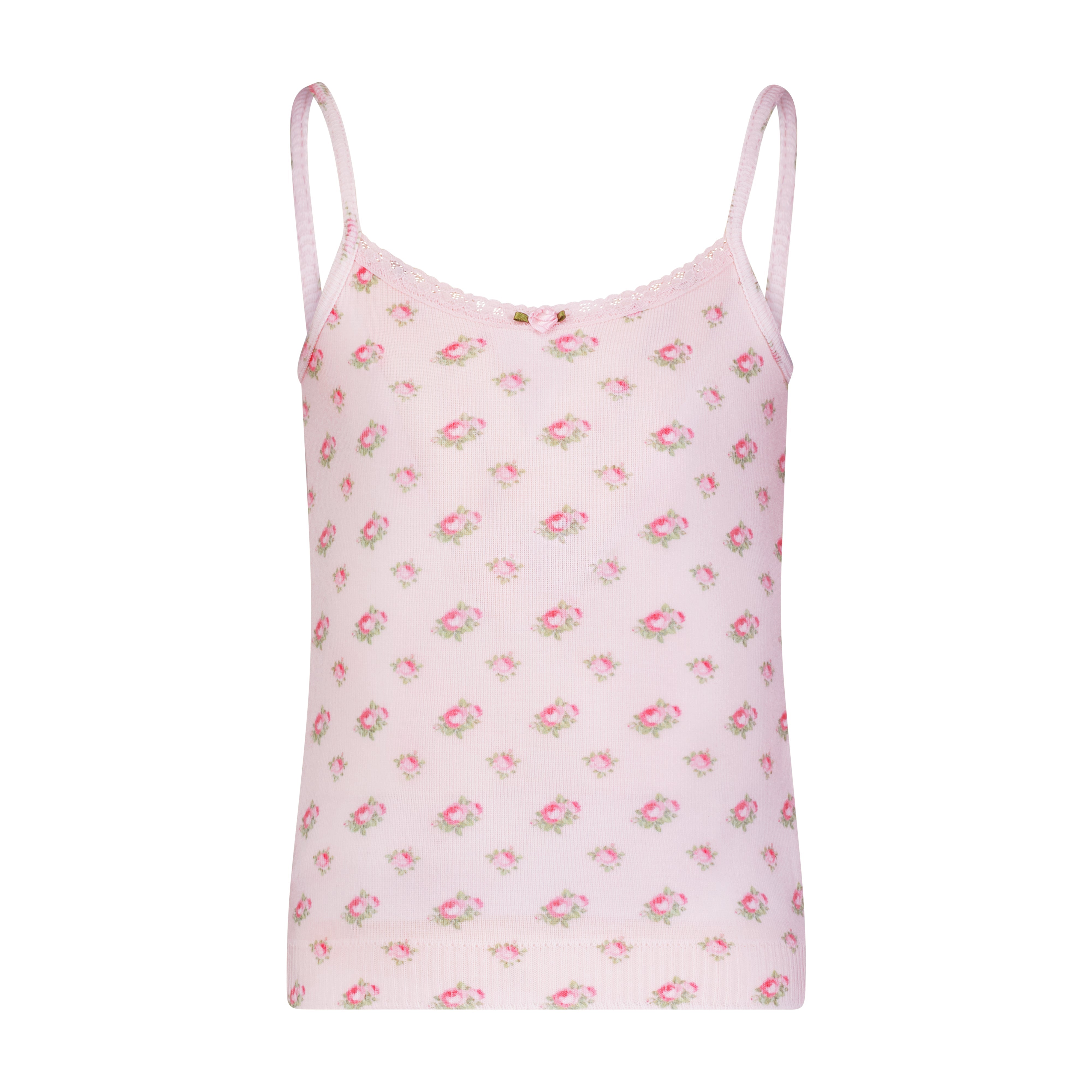 Girls Cami - Pink Vintage Ditsy Rose Print