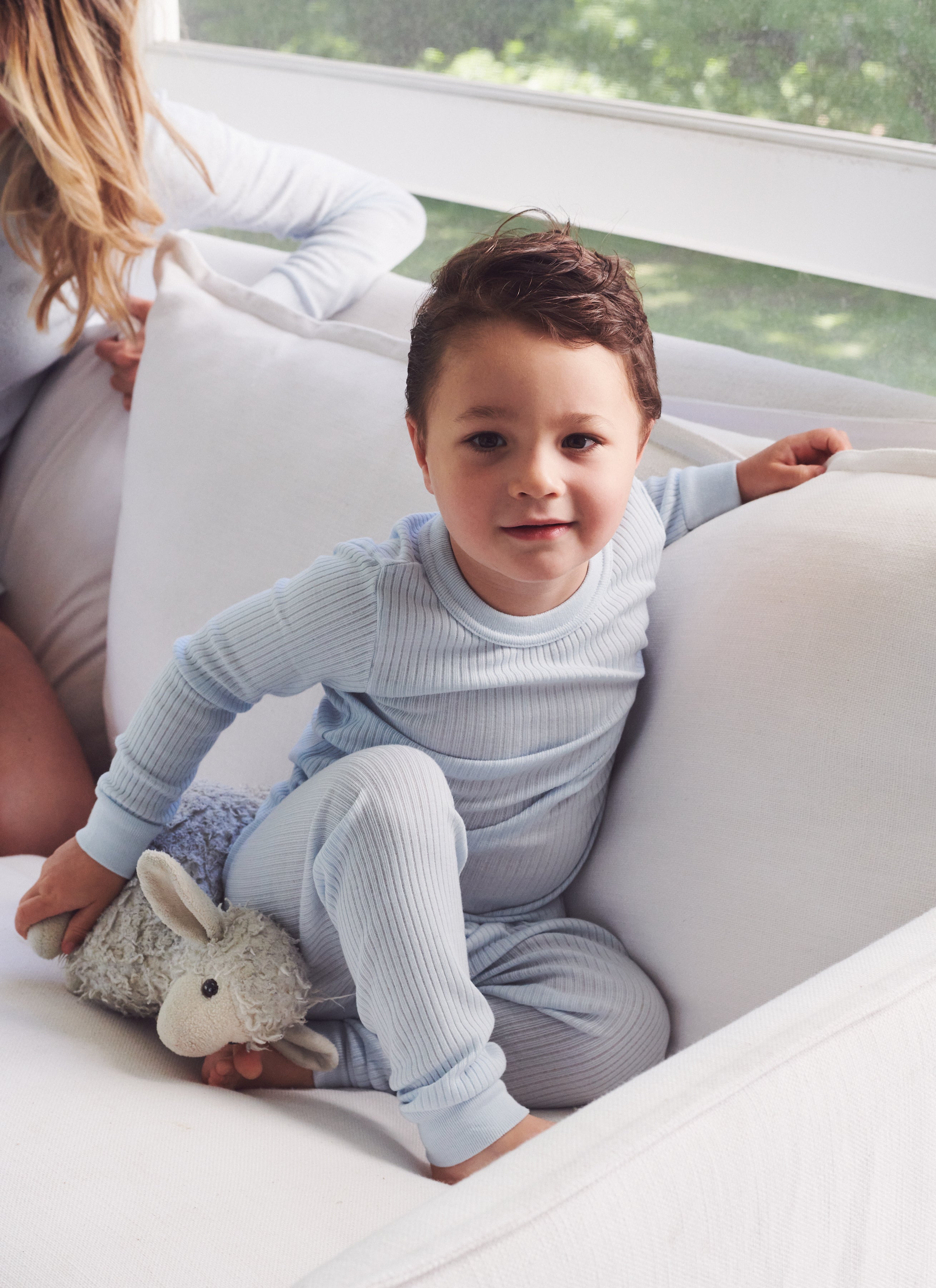 SOLD OUT Boys & Baby Crew Long Sleeve - Sky Blue Rib Knit