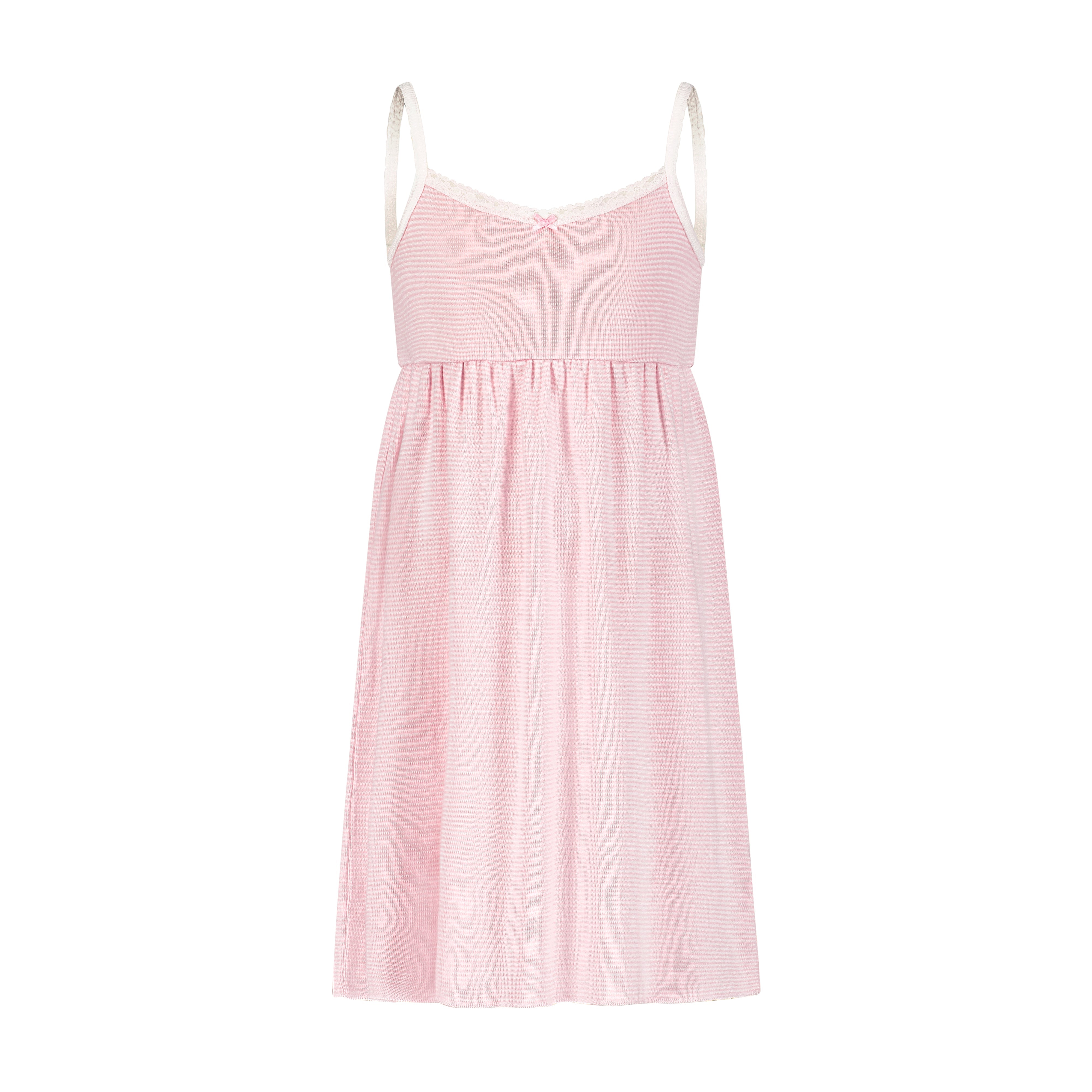Girls Lee Babydoll Gown - Pink Hampton Stripe