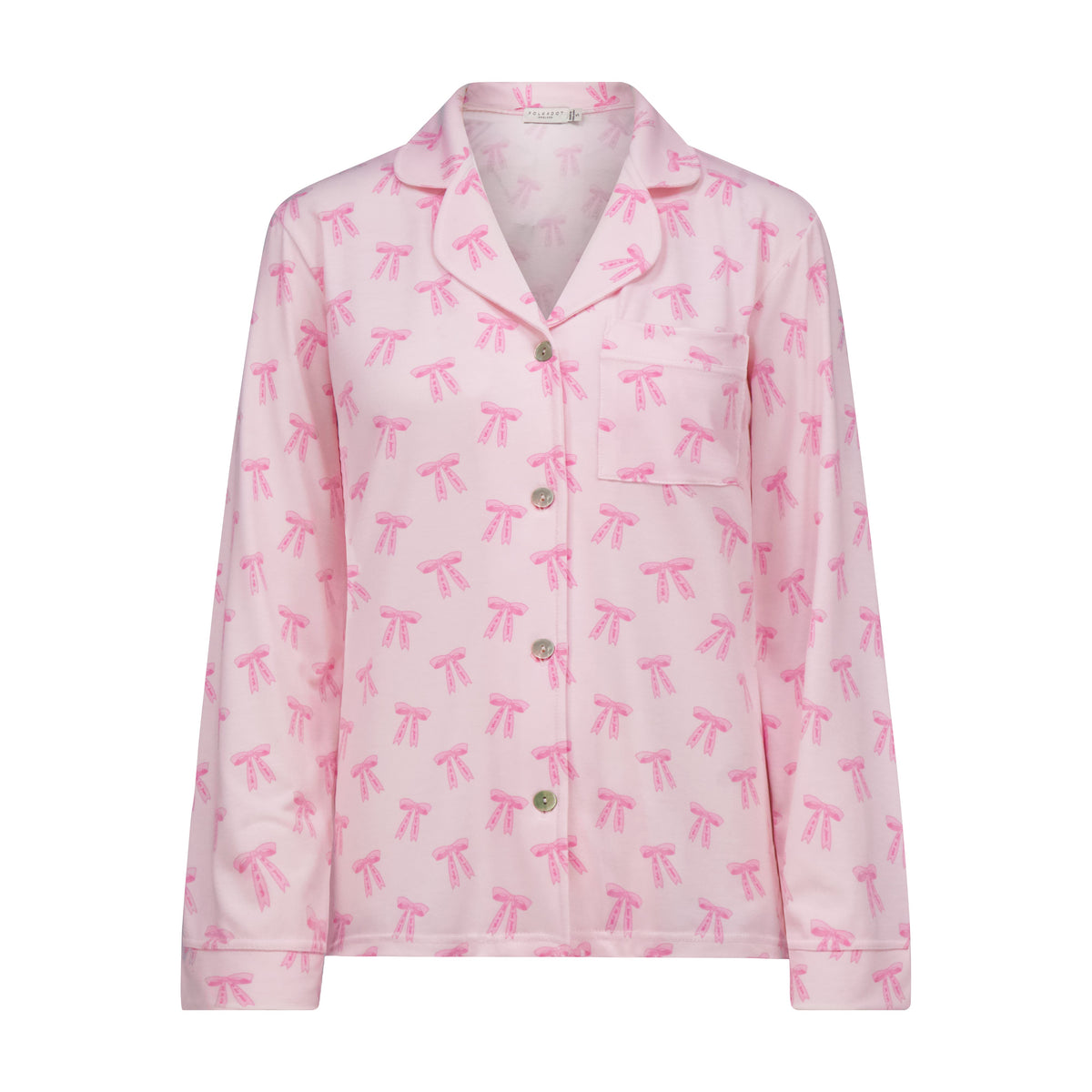 Charley Classic Long Sleeve & Pant Pajama Set - Pink Forever Love Bow Print