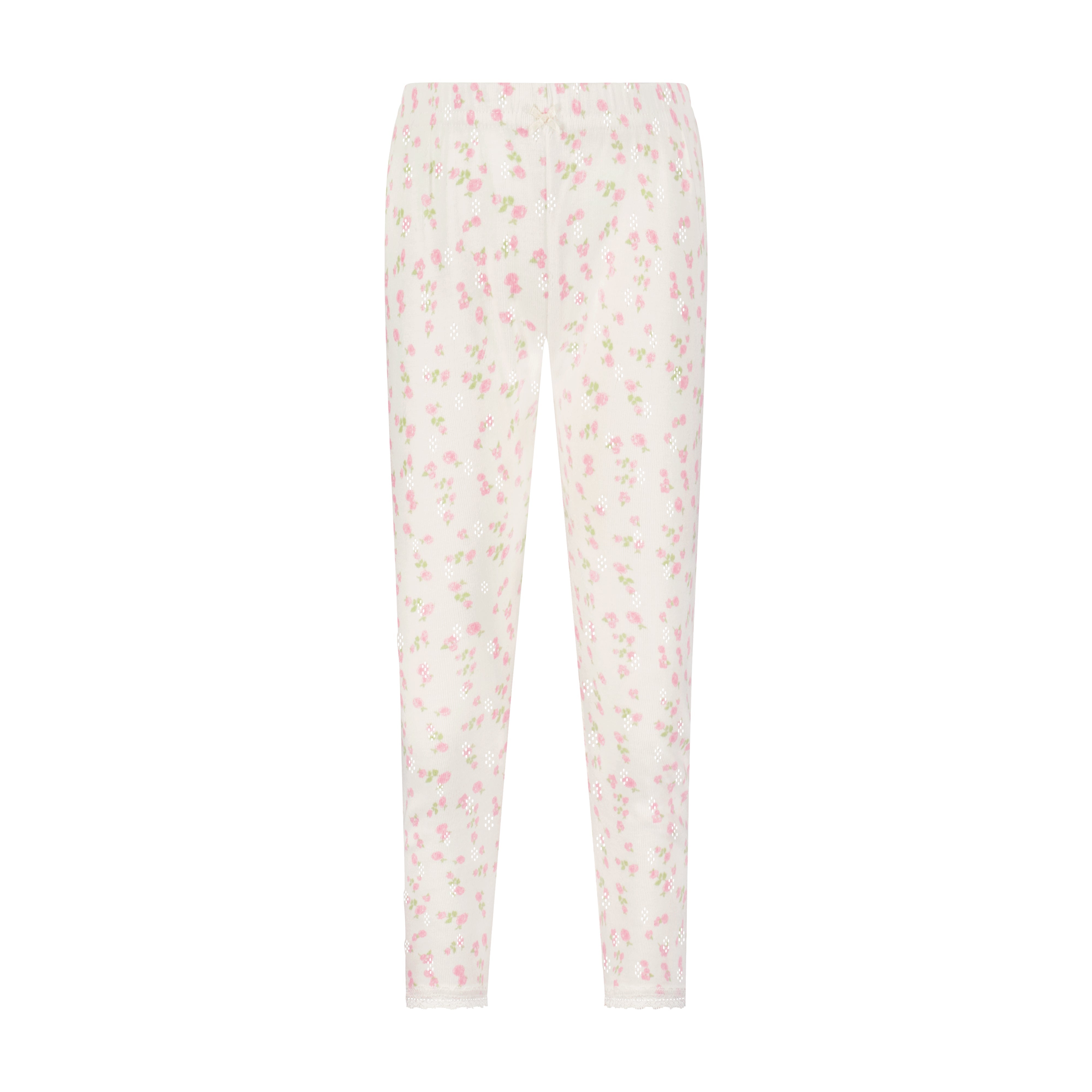 Baby & Girls Classic Set Crew LS & Pant - Pink Garden Pointelle