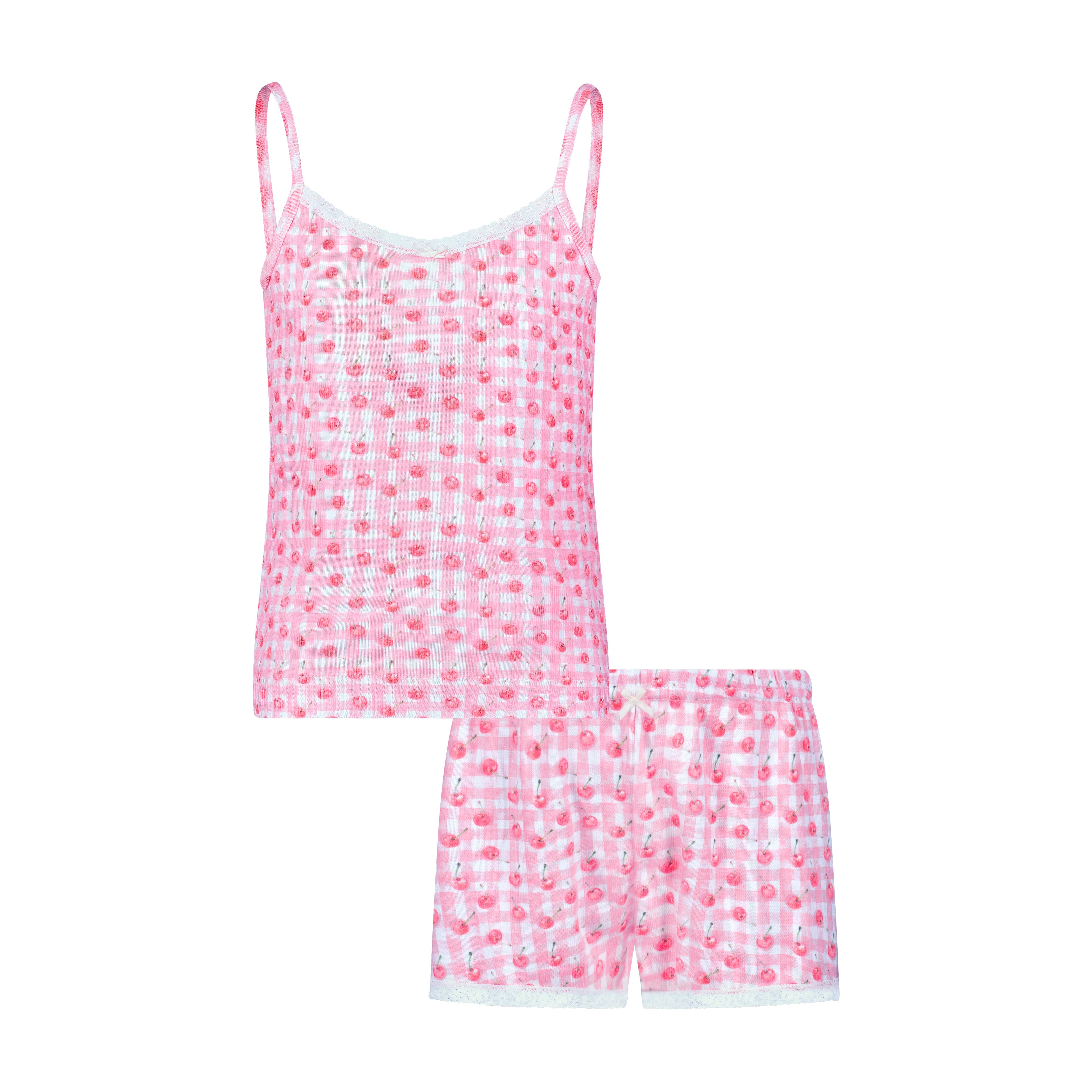 Girls Brette Set Cami & Short - Cherry Gingham Print