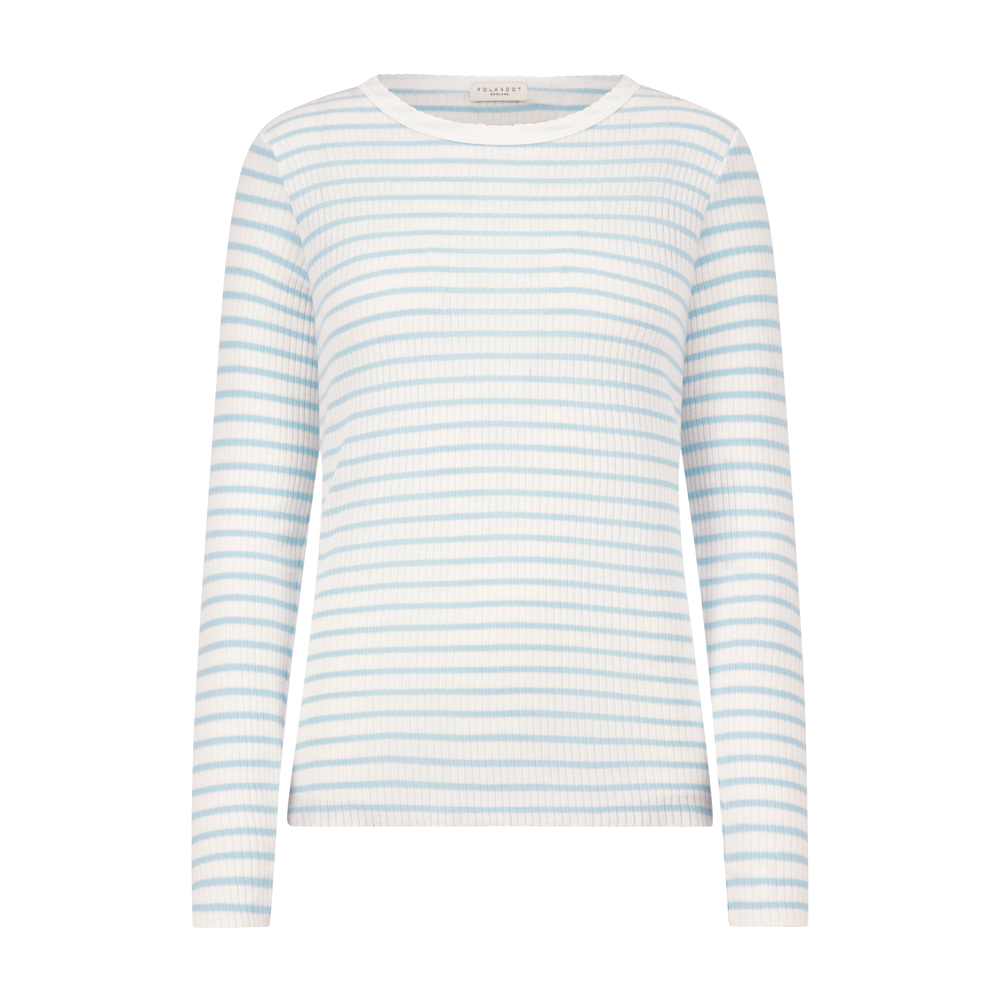 Rachel Slouchy - Blue Wide Harbor Rib Stripe