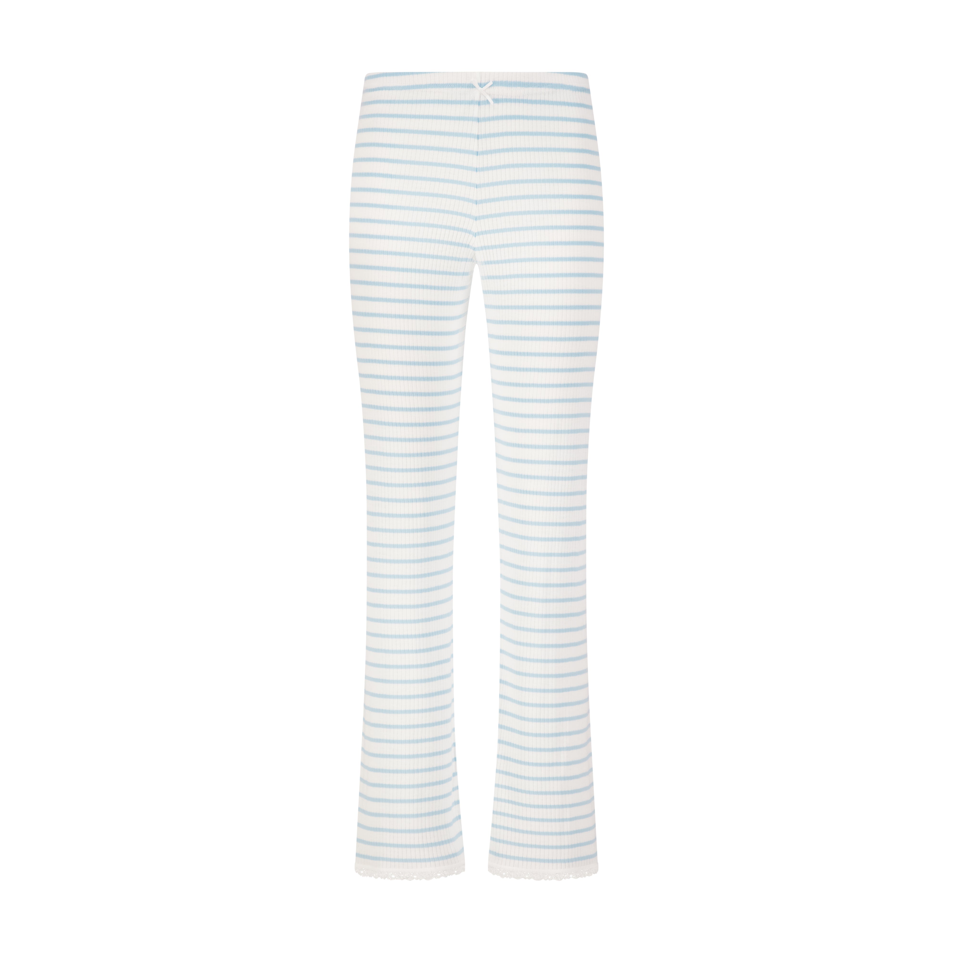 SET Baby Crop Tee & Pant - Blue Wide Harbor Rib Stripe