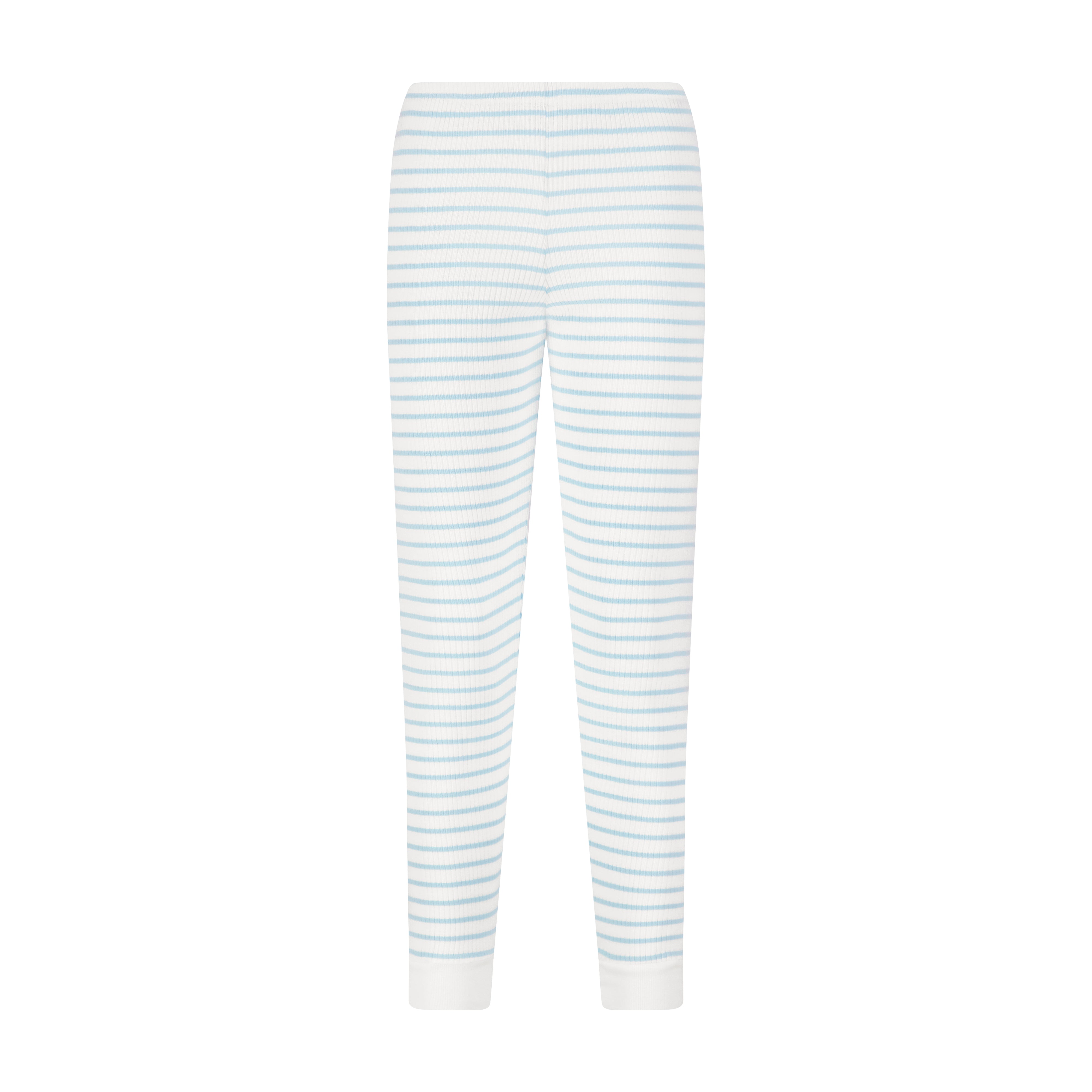 SET Baby Crop Tee & Jogger - Blue Wide Harbor Rib Stripe