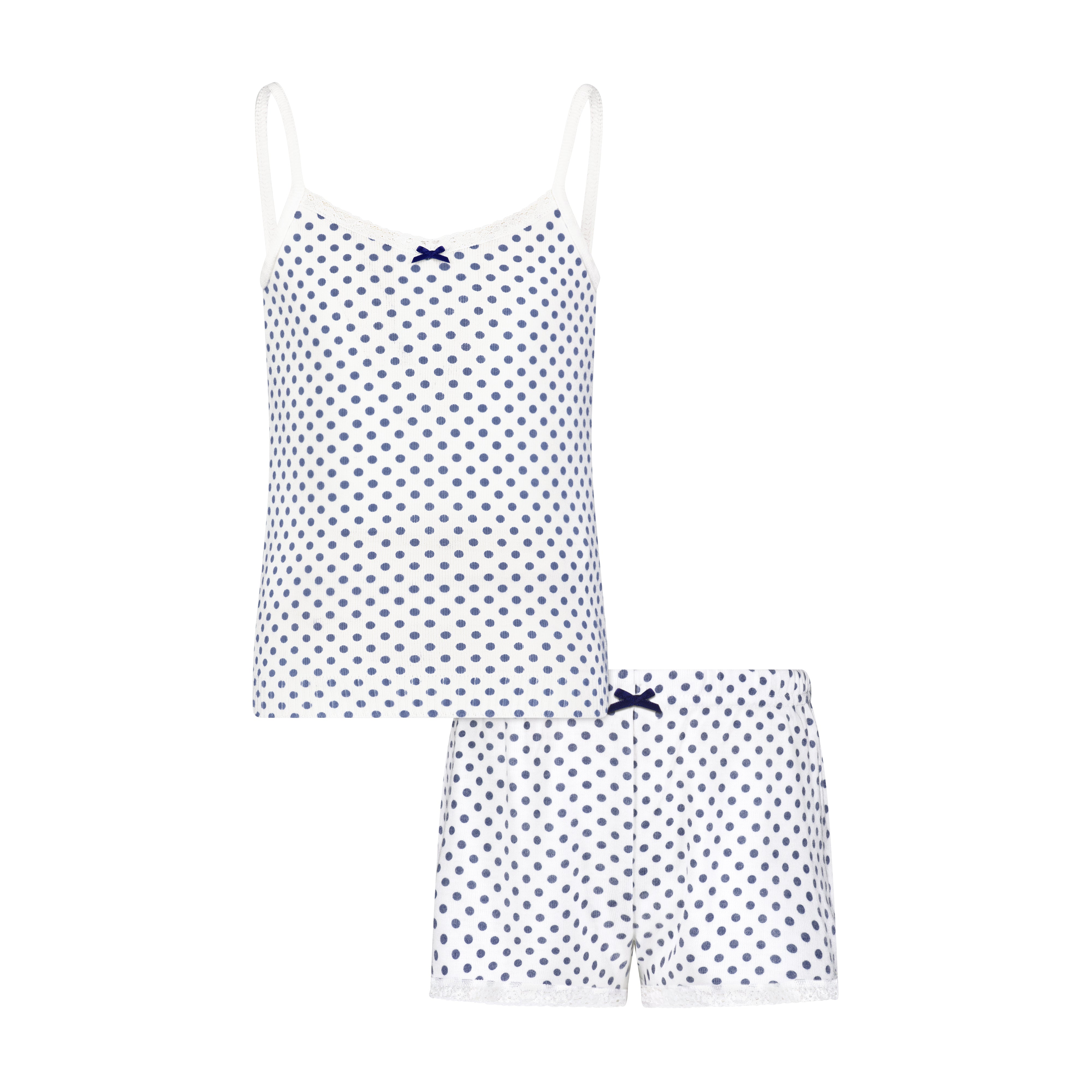 Girls Brette Set Cami & Short - Navy Dot Print