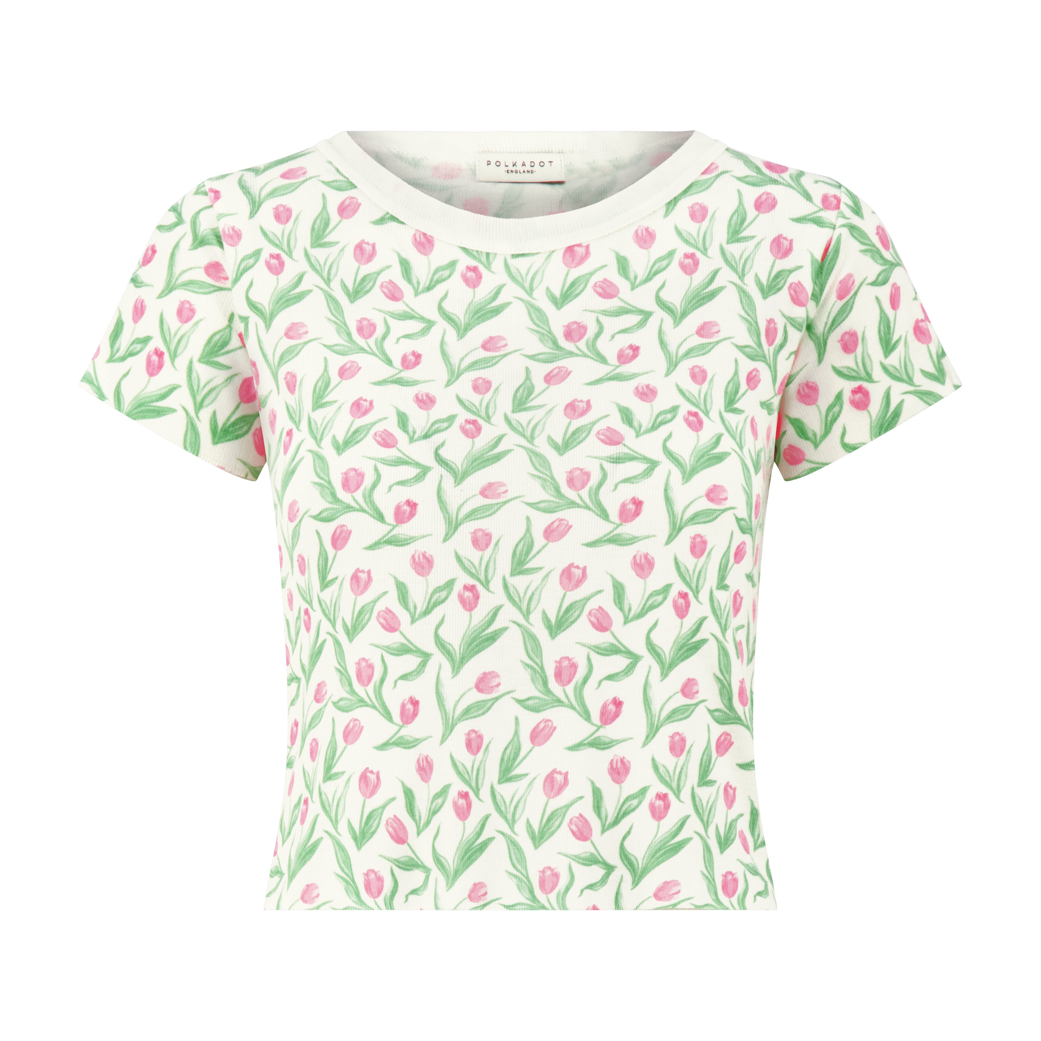 Ann Baby Cropped Tee - Tulip Print