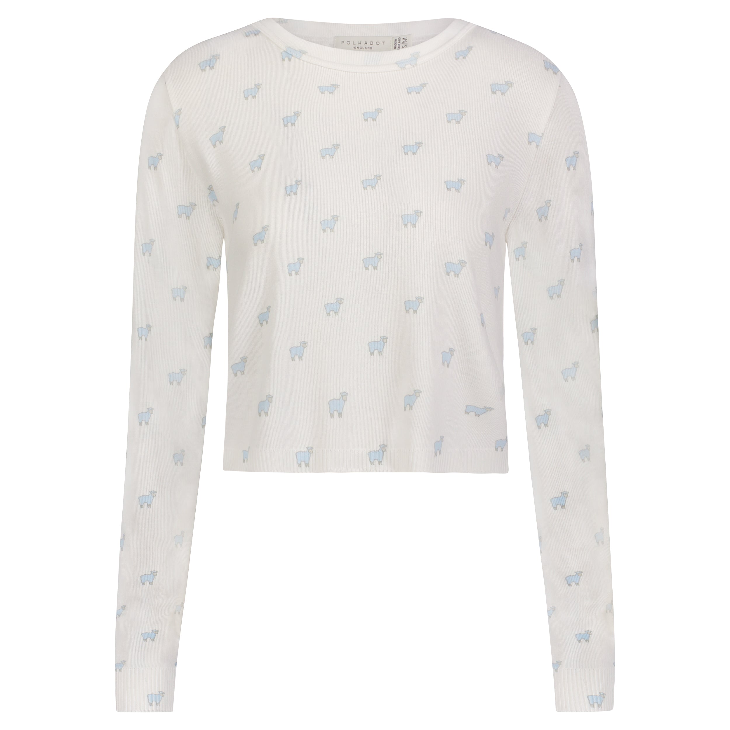 Parker Cropped Slouchy - Blue Sheep Print
