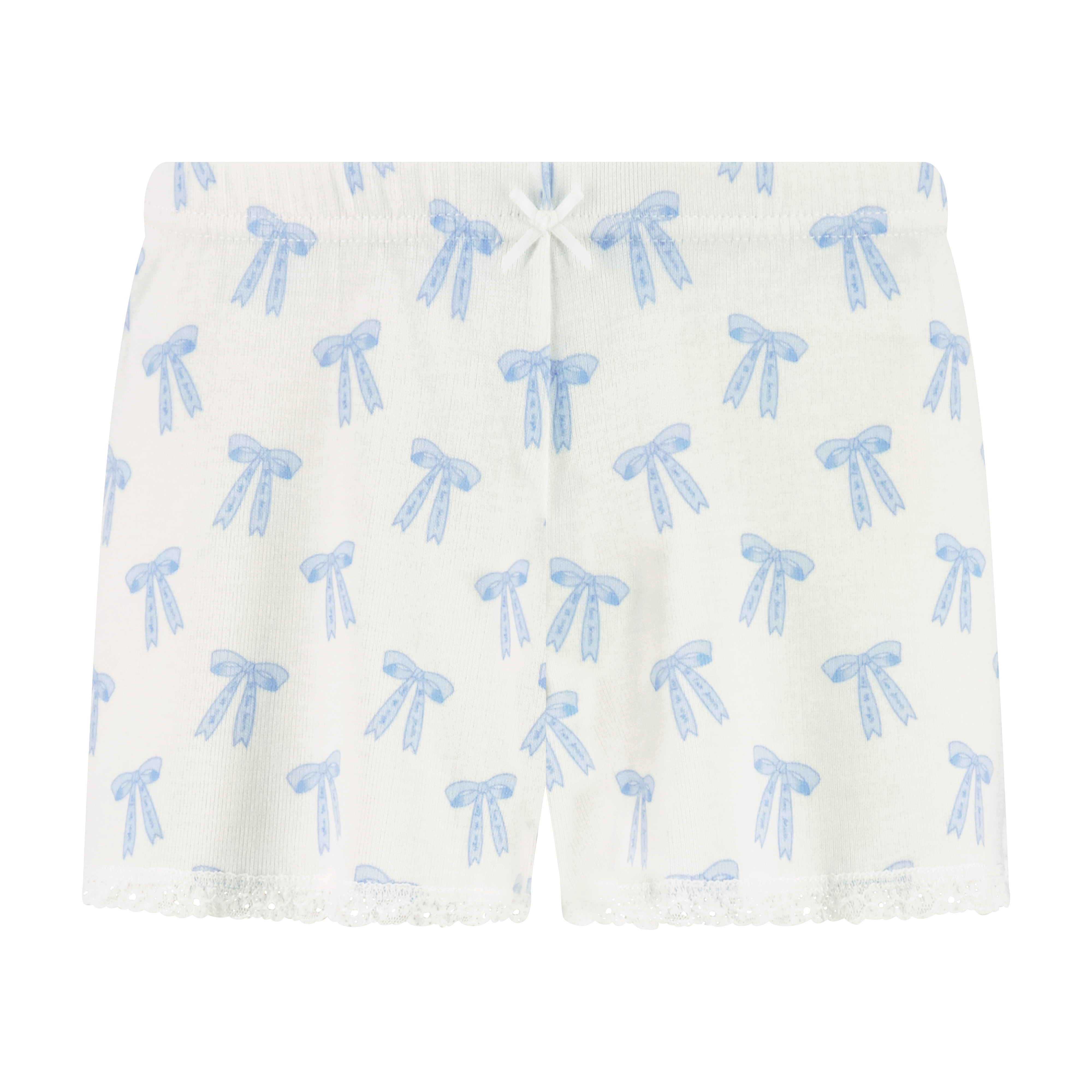 Short Mid Rise - Blue Forever Love Bow Print