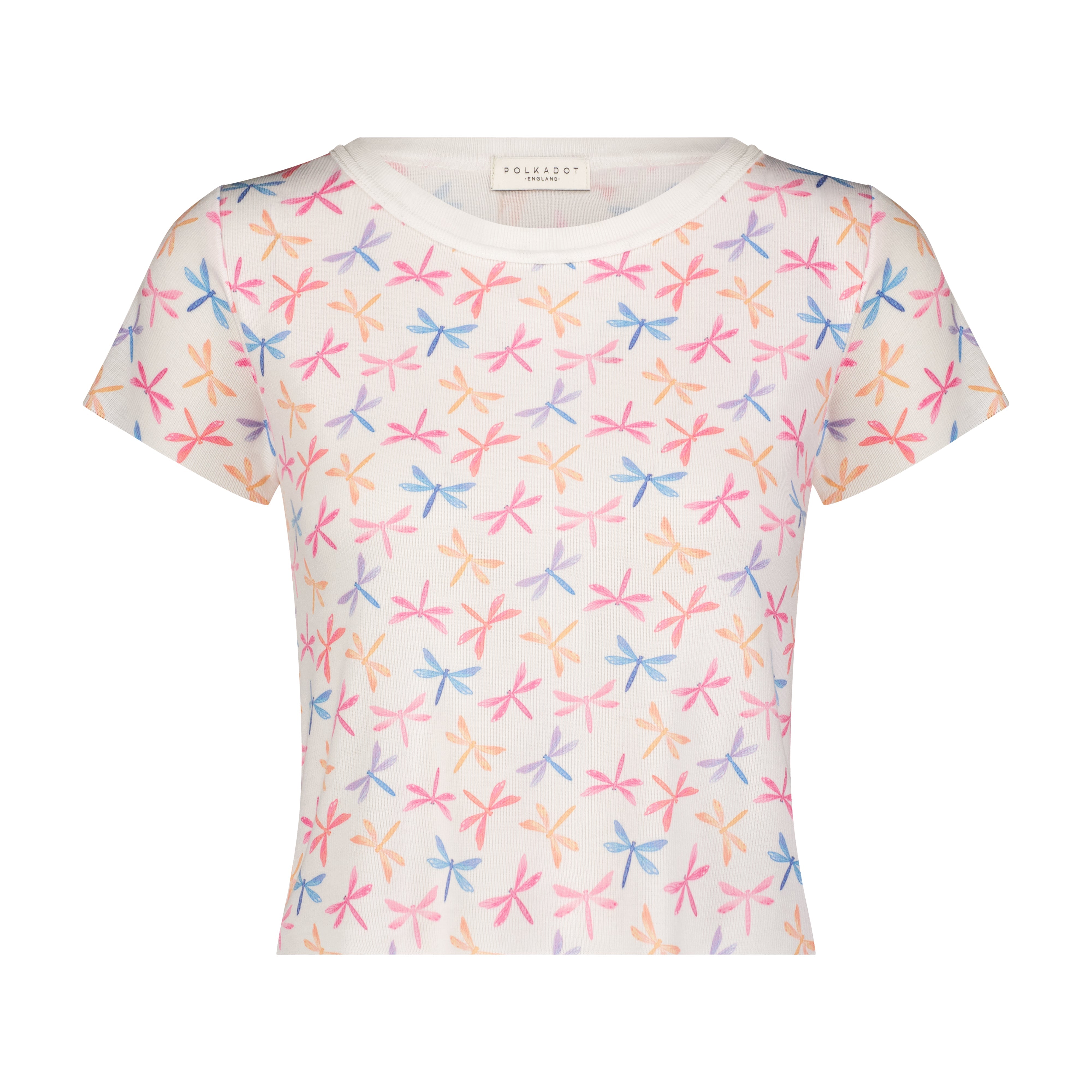 Ann Baby Cropped Tee - Dragonfly Print