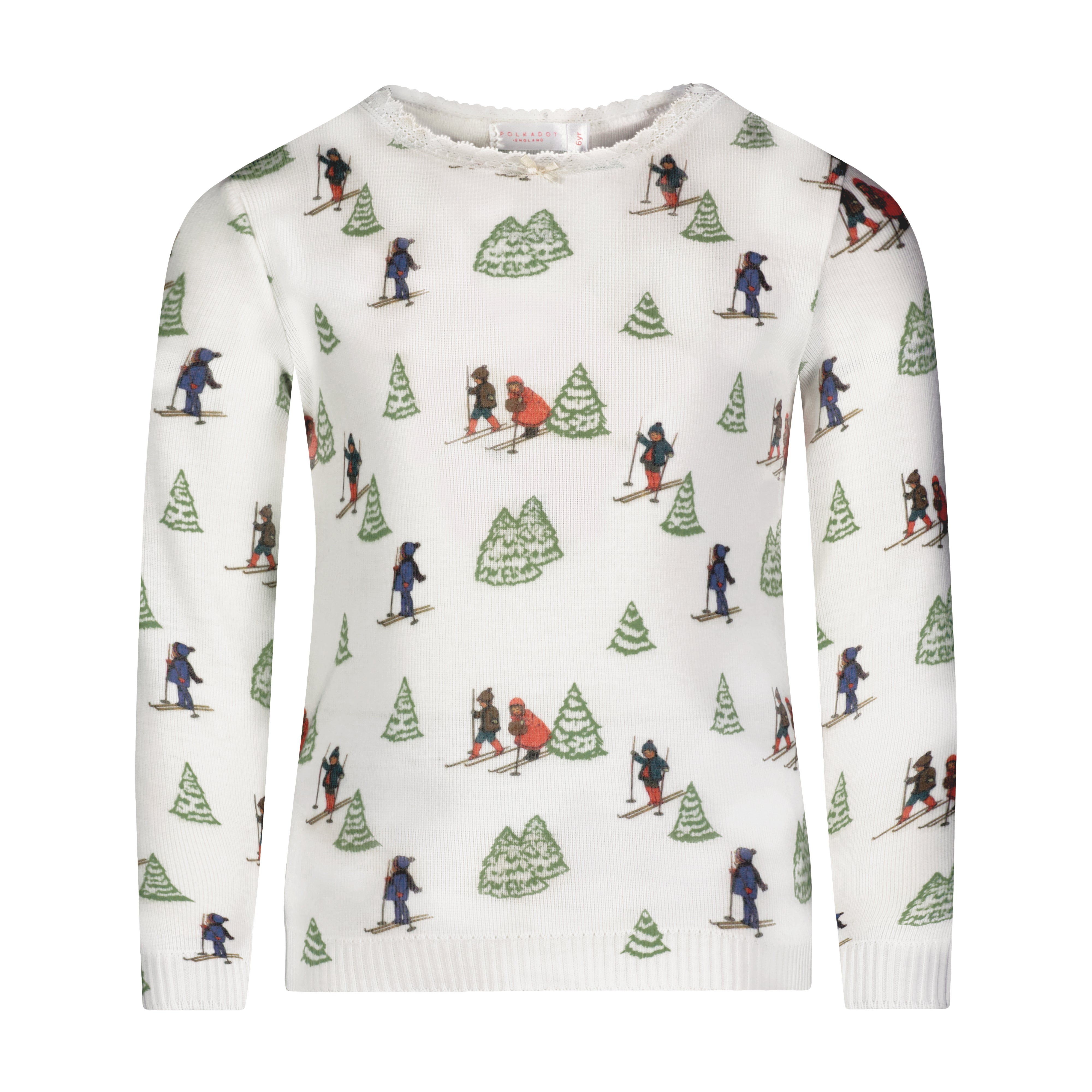 Girls & Baby Set Crew LS & Pant - Vintage Ski Print