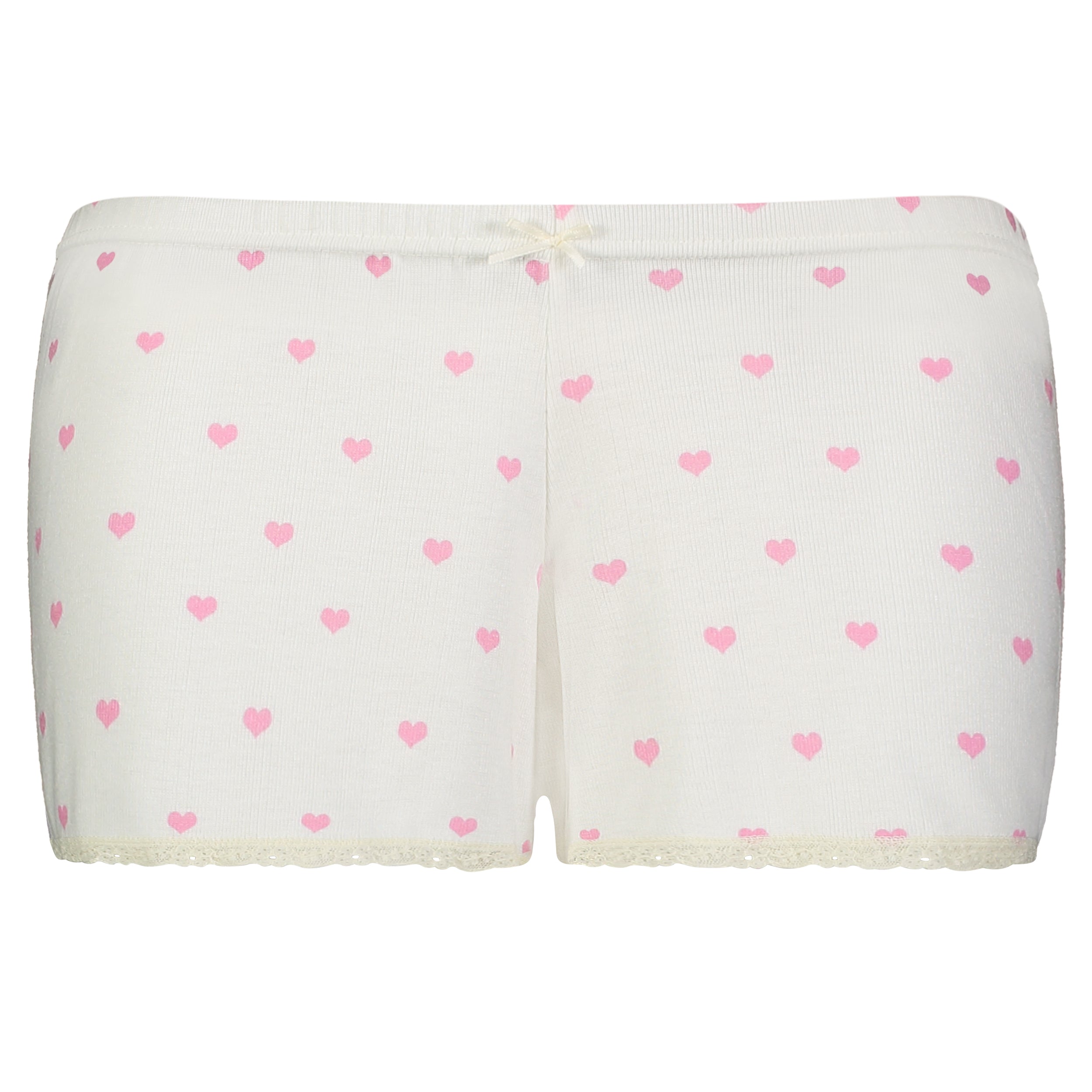 Short Mid Rise - Pink Hearts Print