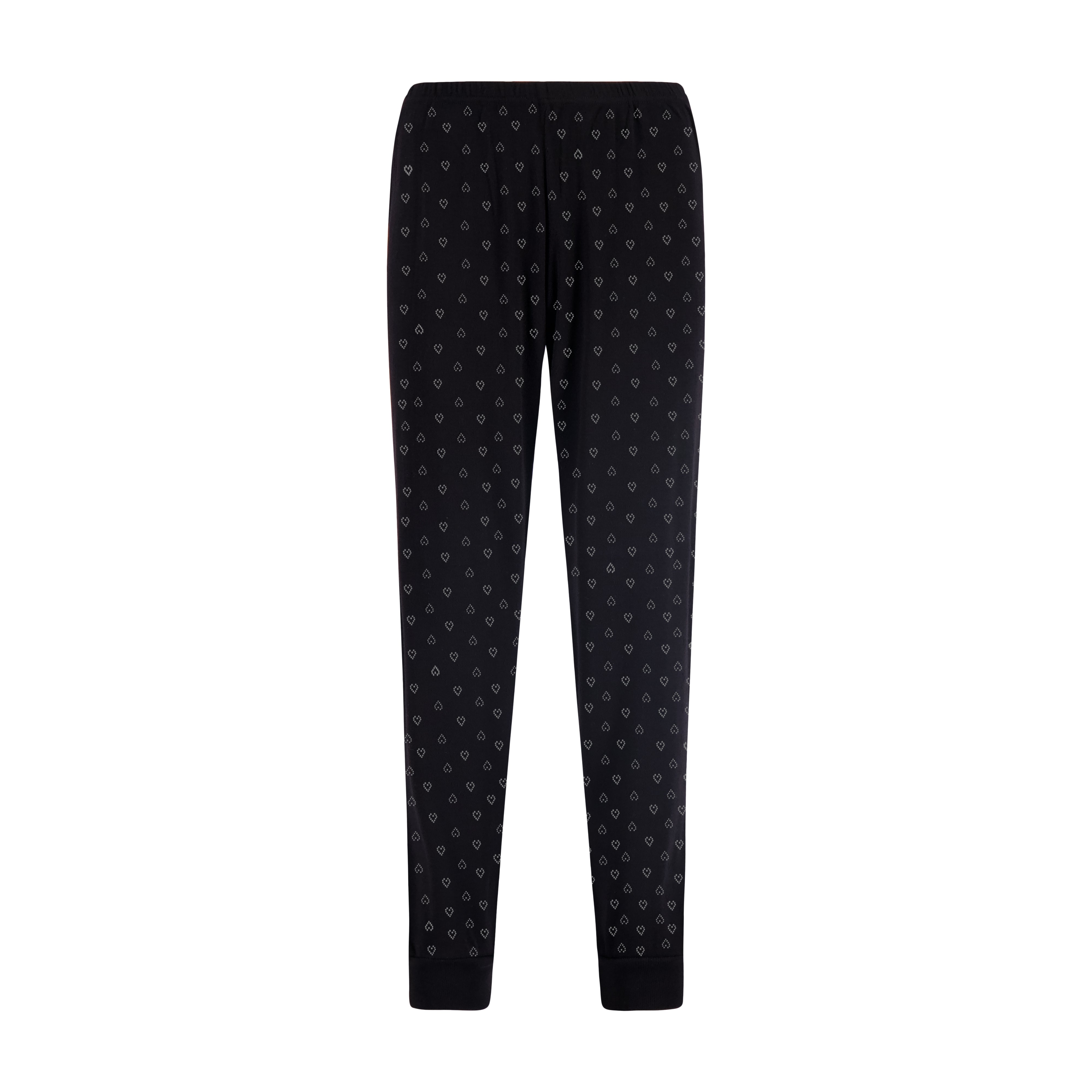 Sarah Jogger - Black Hearts Pointelle