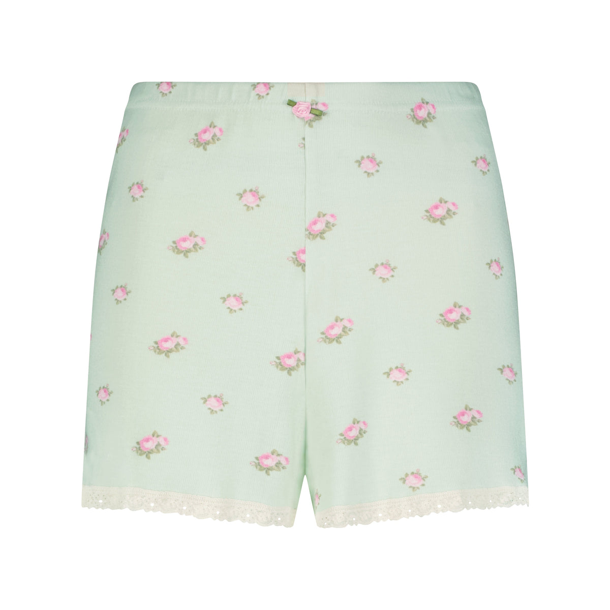 Long Short - Green Vintage Rose Print