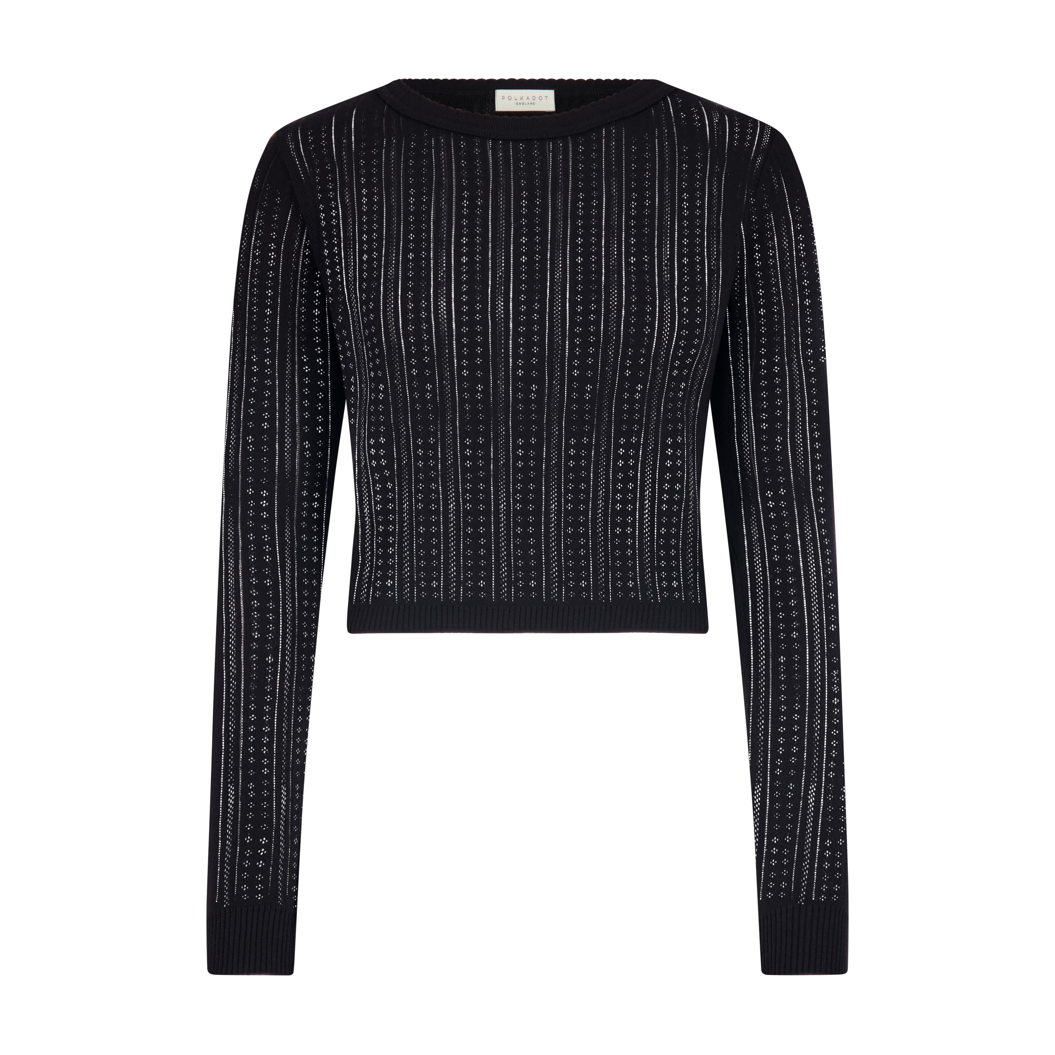 Nell Cropped Slouchy - Black Windsor Pointelle