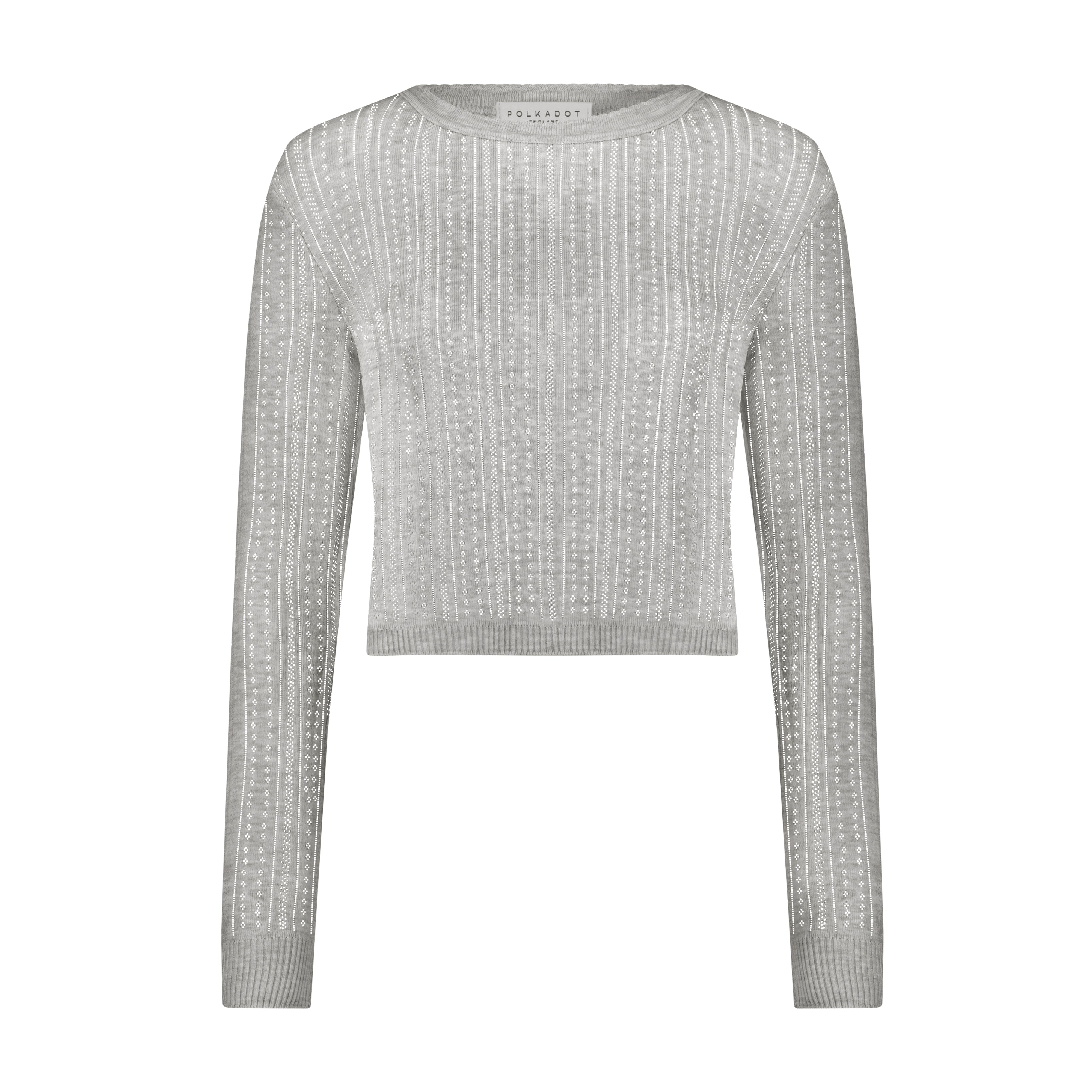 Nell Crop Slouchy - Heather Grey Windsor Pointelle