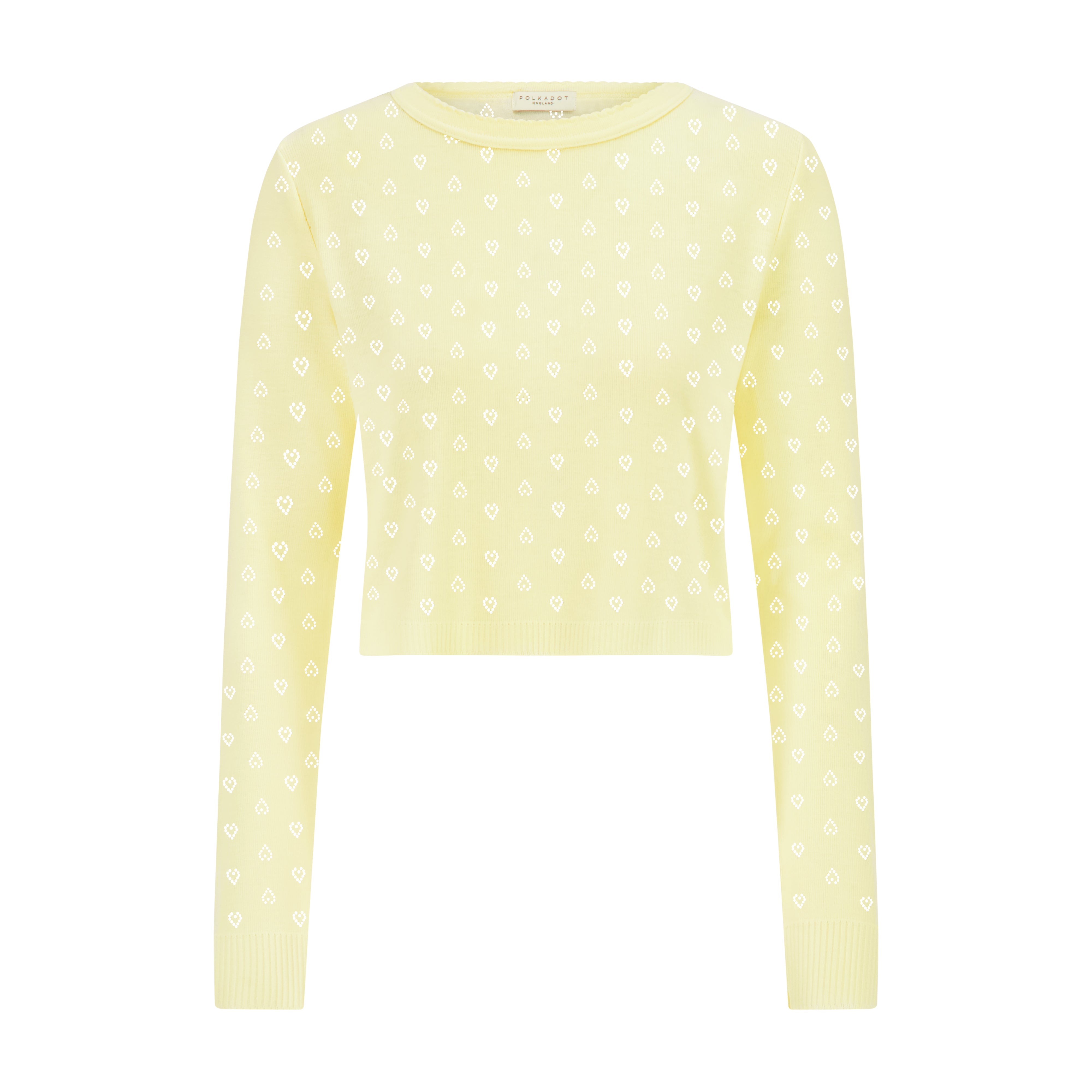 Nell Cropped Slouchy - Lemon Hearts Pointelle
