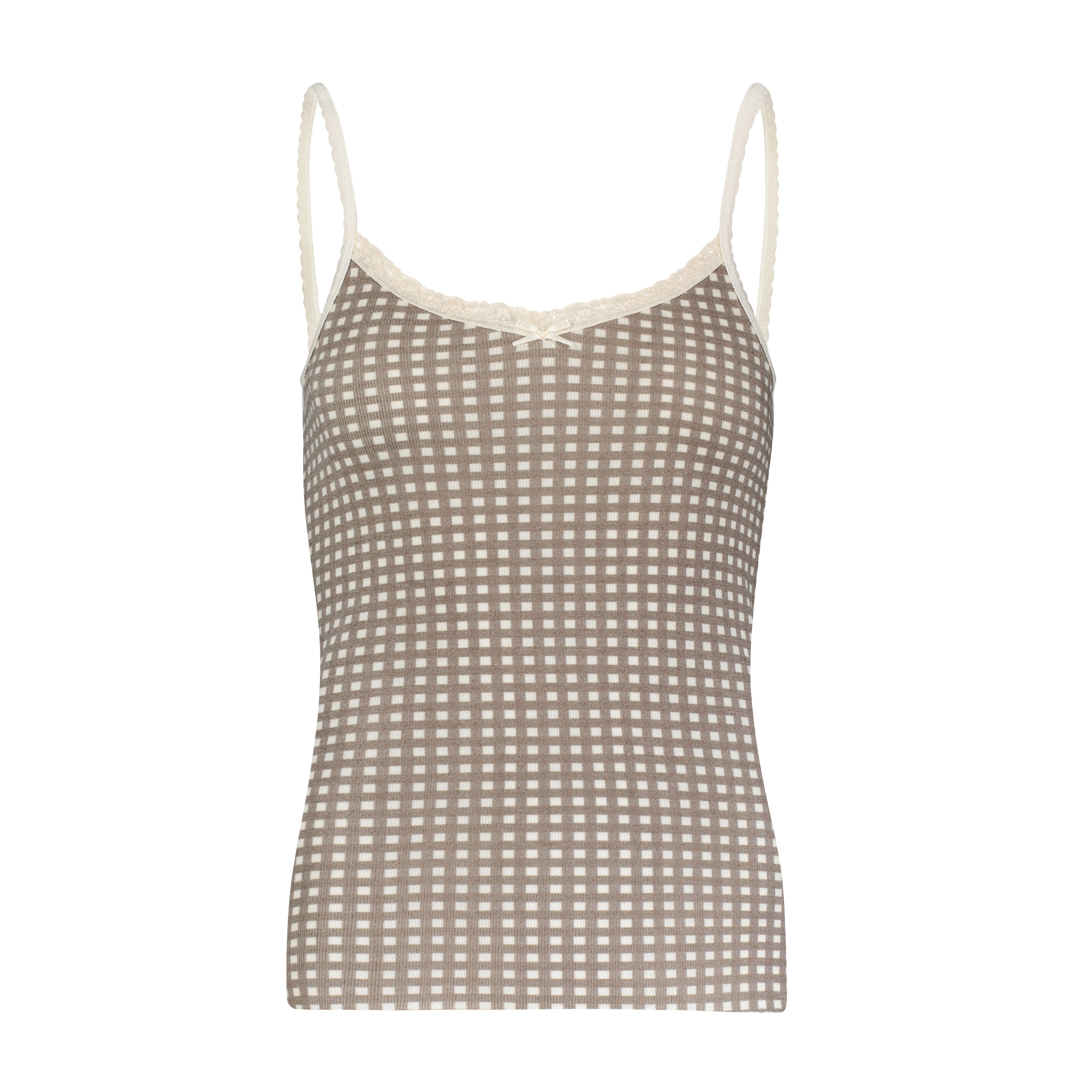 Patti Cami - Brown Gingham Print