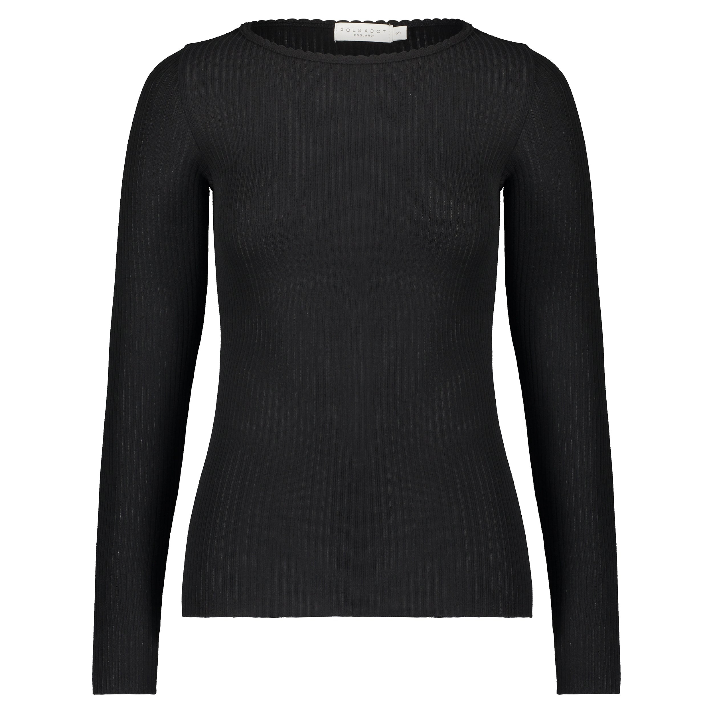 SOLD OUT VAL CREW Long Sleeve BLACK Rib Knit