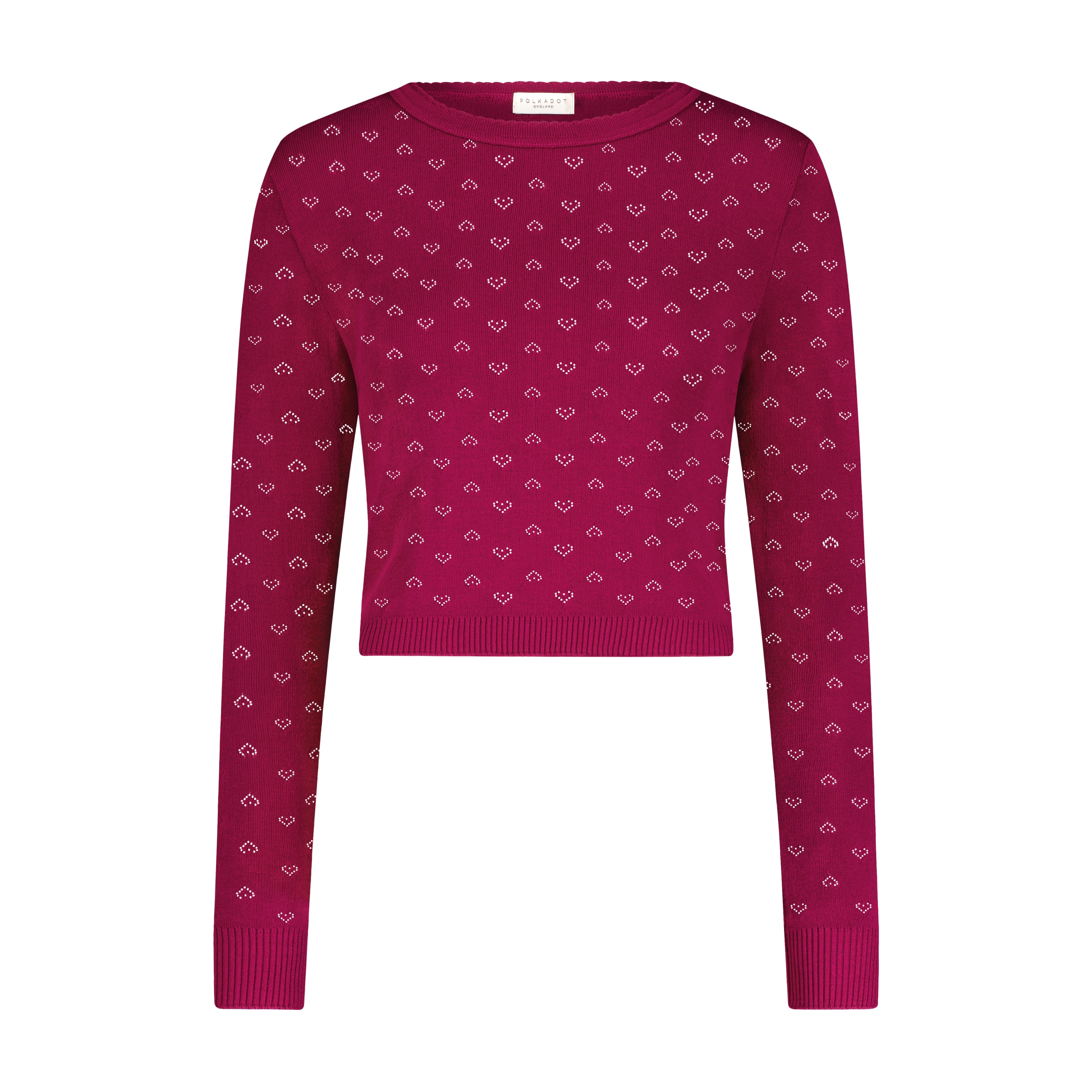 Nell Cropped Slouchy - Mulberry Hearts Pointelle