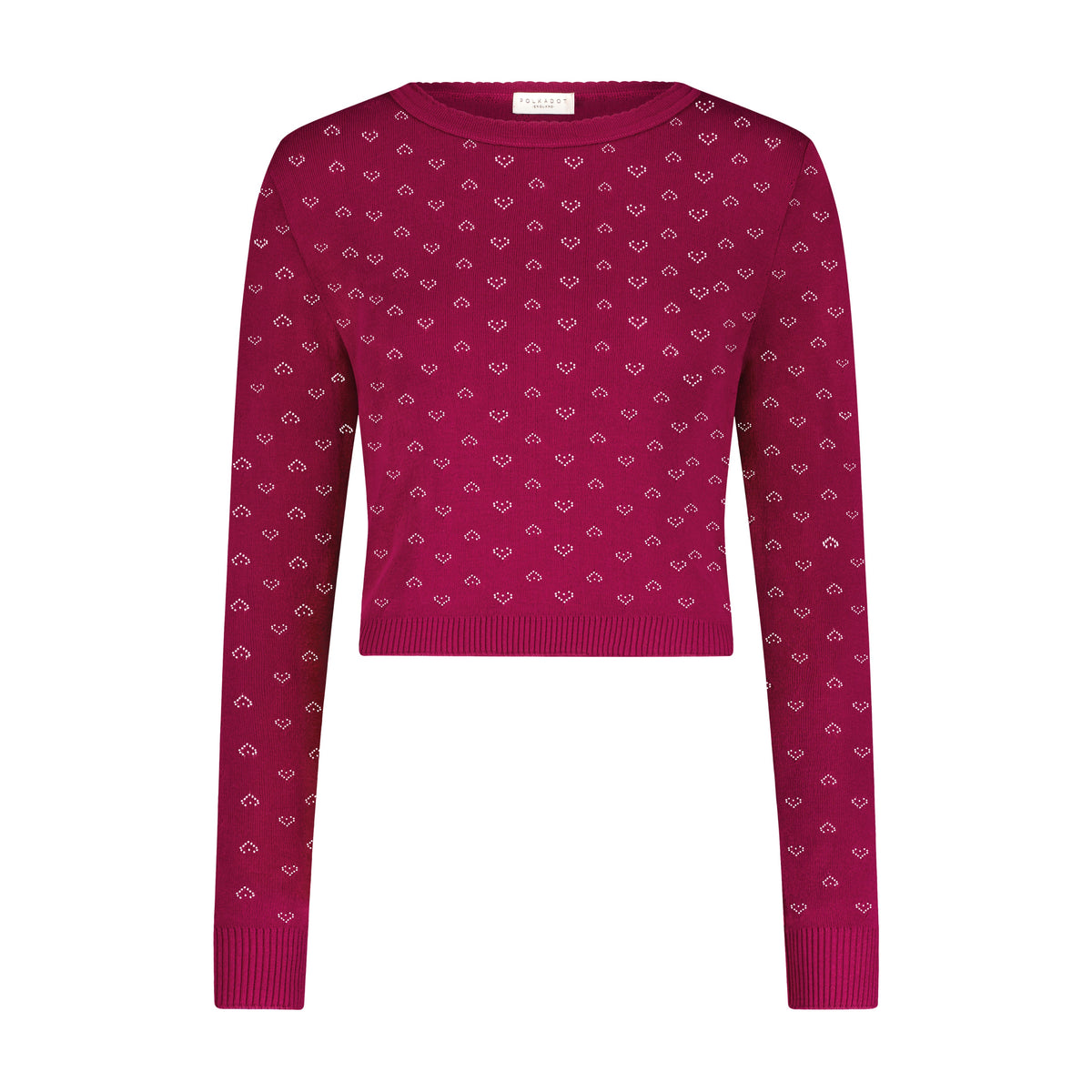 Nell Cropped Slouchy - Mulberry Hearts Pointelle