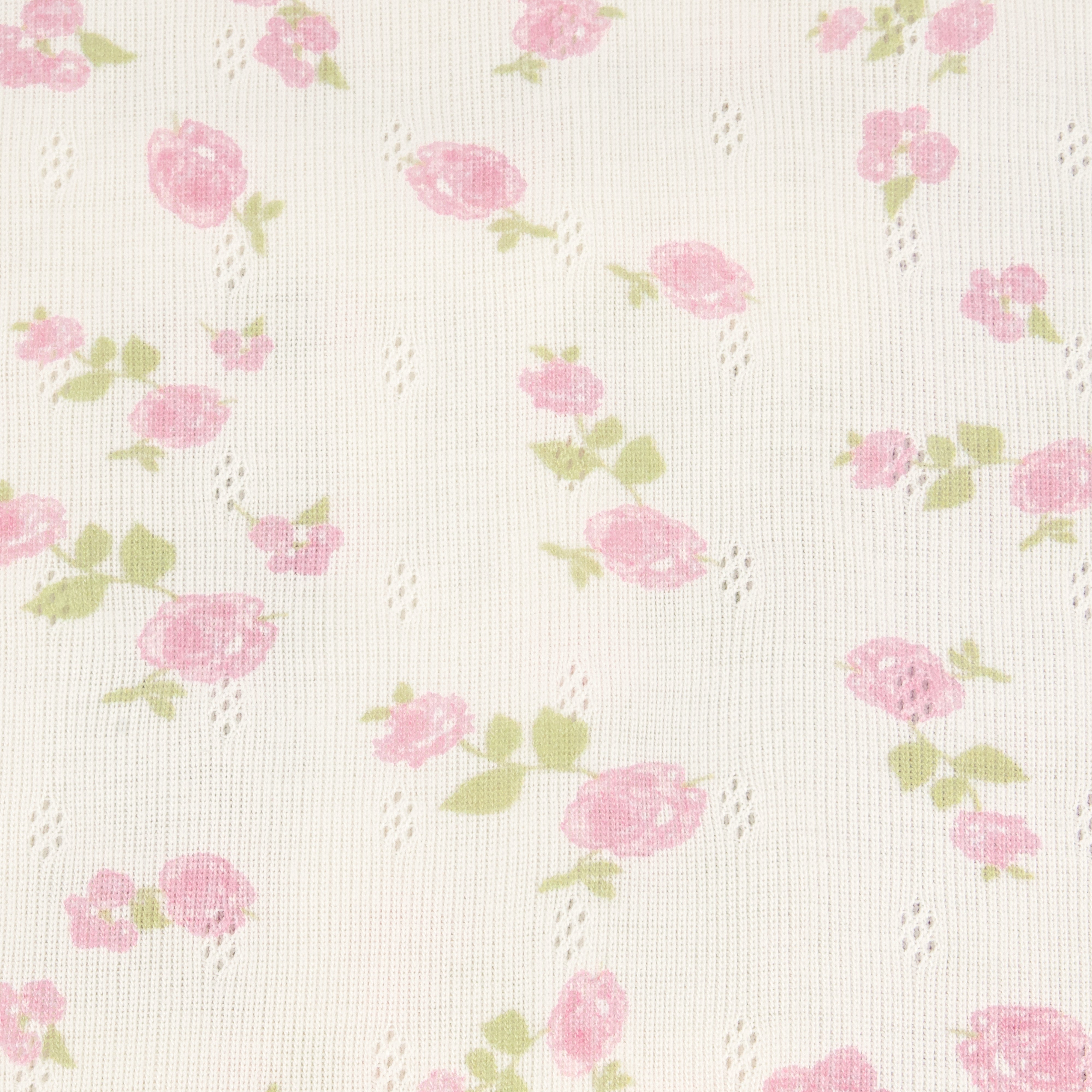 Girls Baby Blanket - Pink Garden Pointelle