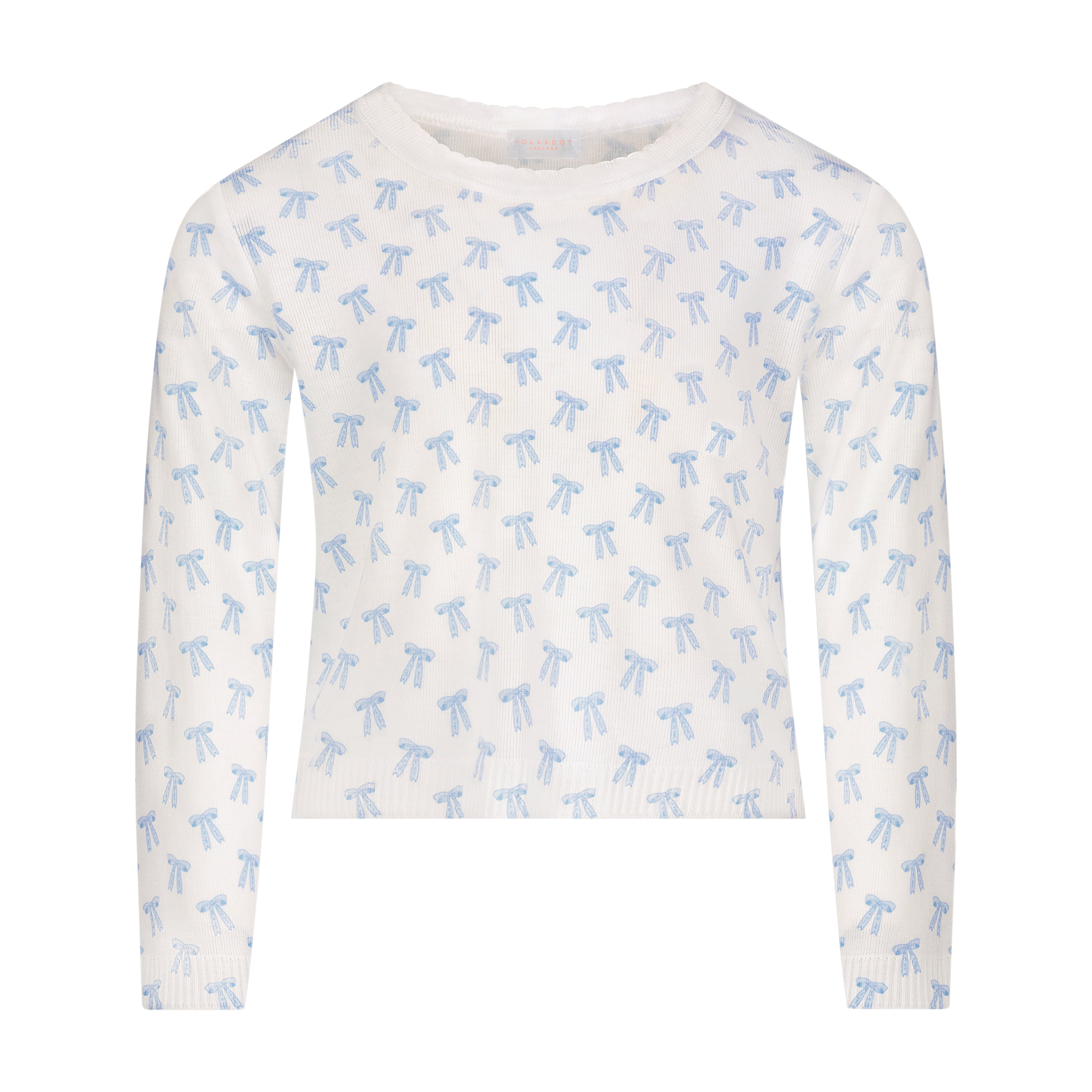 Girls Rachel Set Slouchy Top w Wide Leg Pant - Blue Forever Love Bow