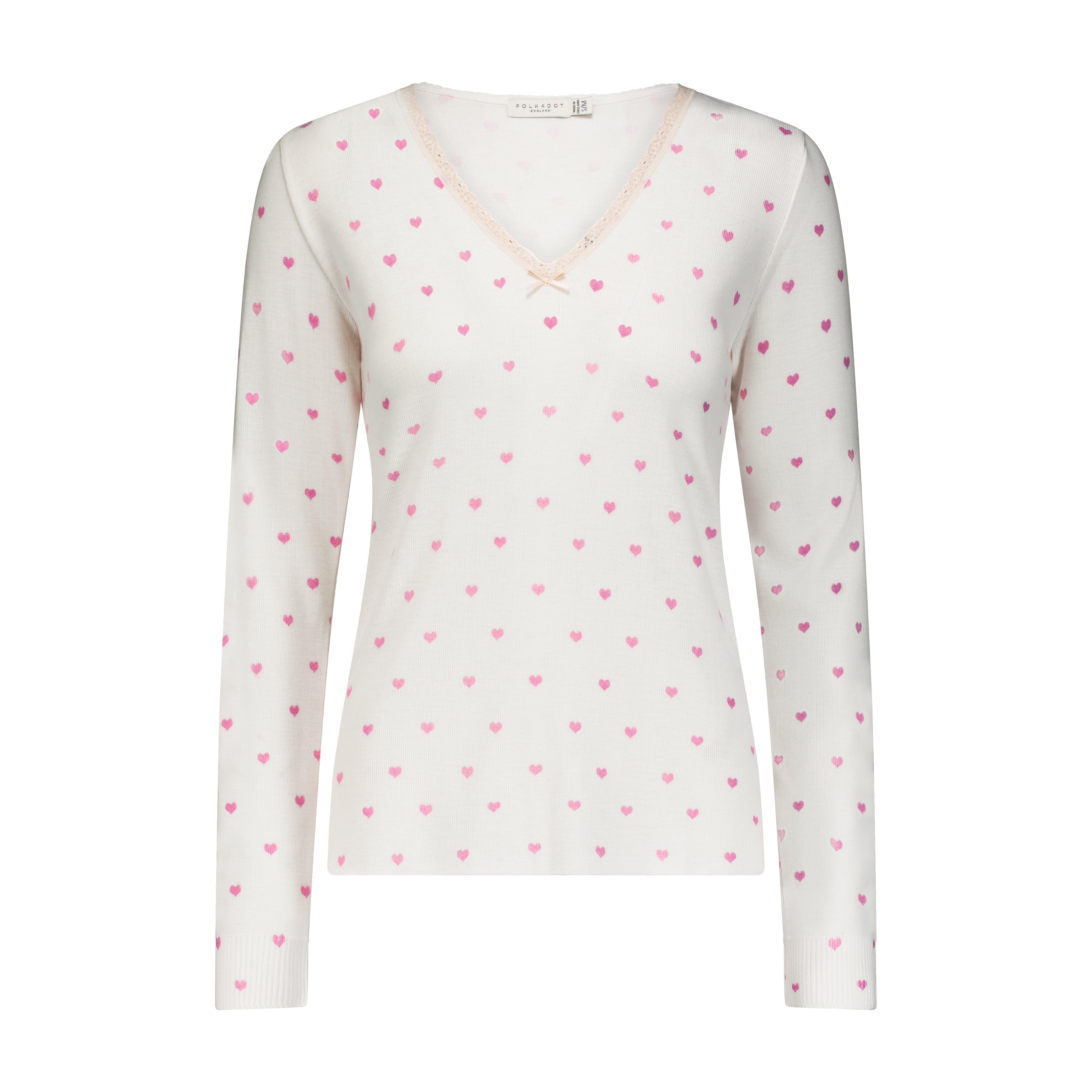 Pauline V Slouchy - Pink Hearts Print