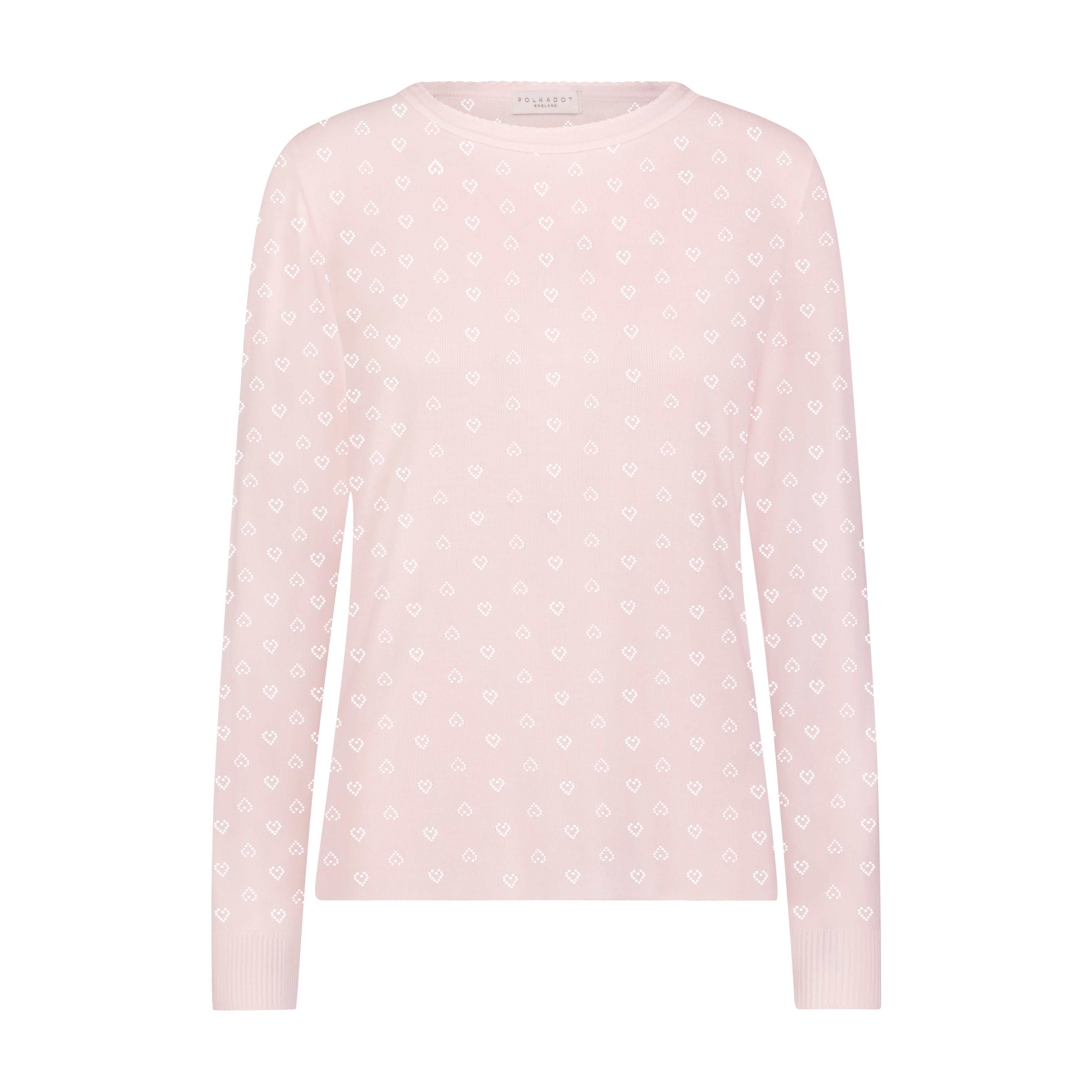 Rachel Slouchy - Ballet Pink Hearts Pointelle
