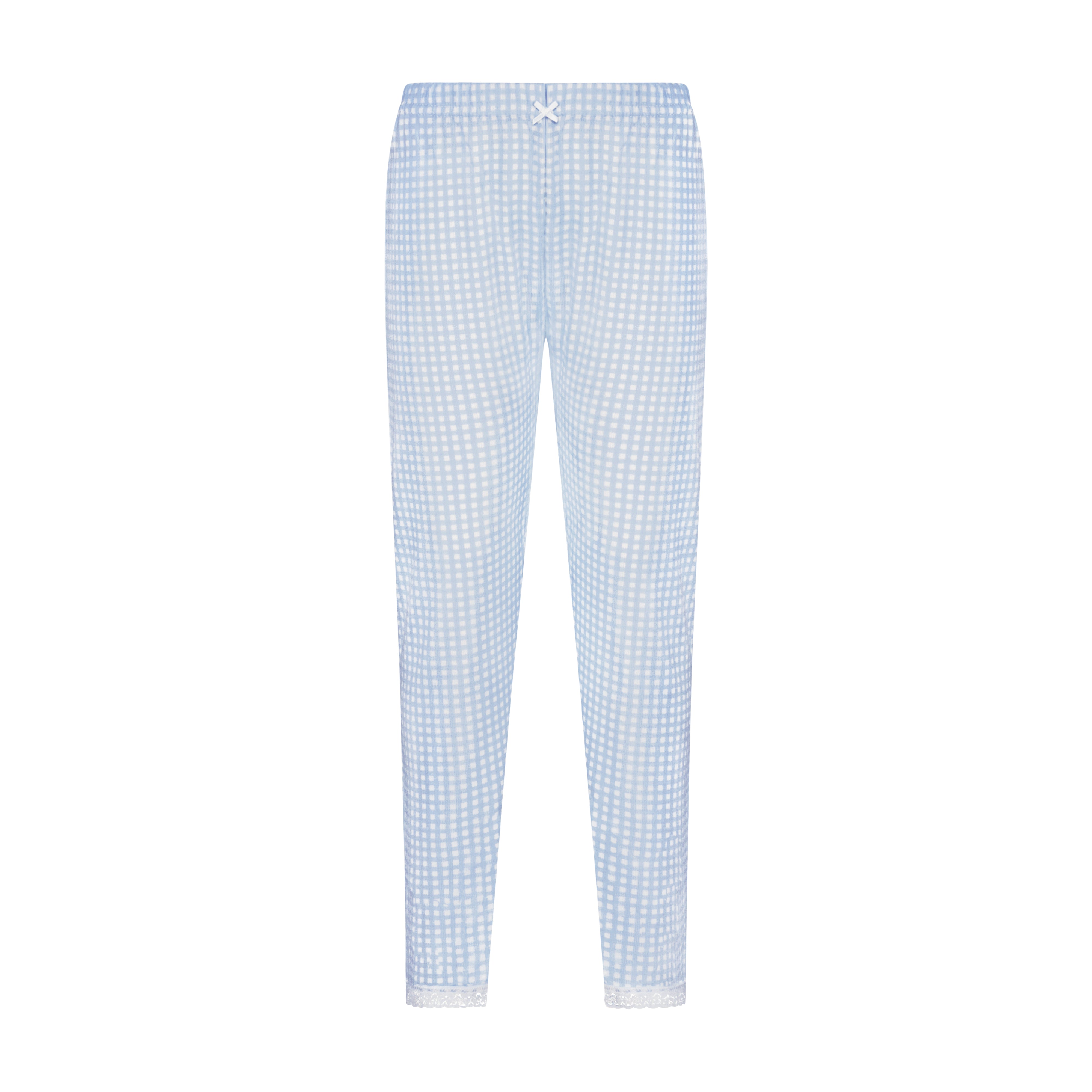 Girls Classic Set Crew LS & Pant - Blue Gingham Print