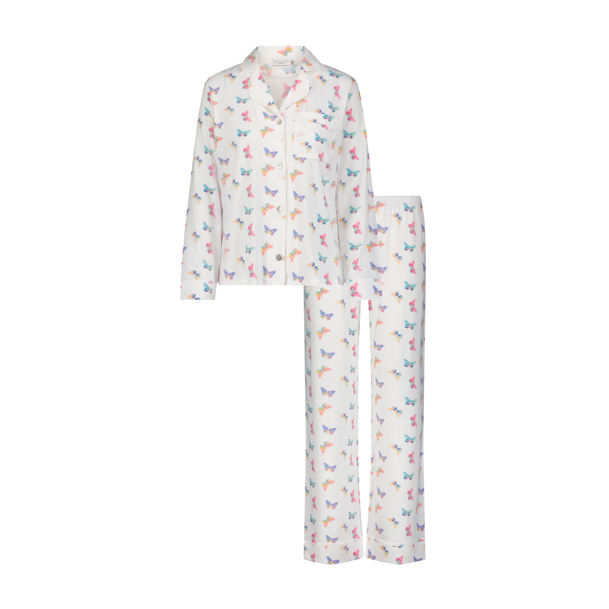 Charley Classic Long Sleeve & Pant Pajama Set- Butterfly Print