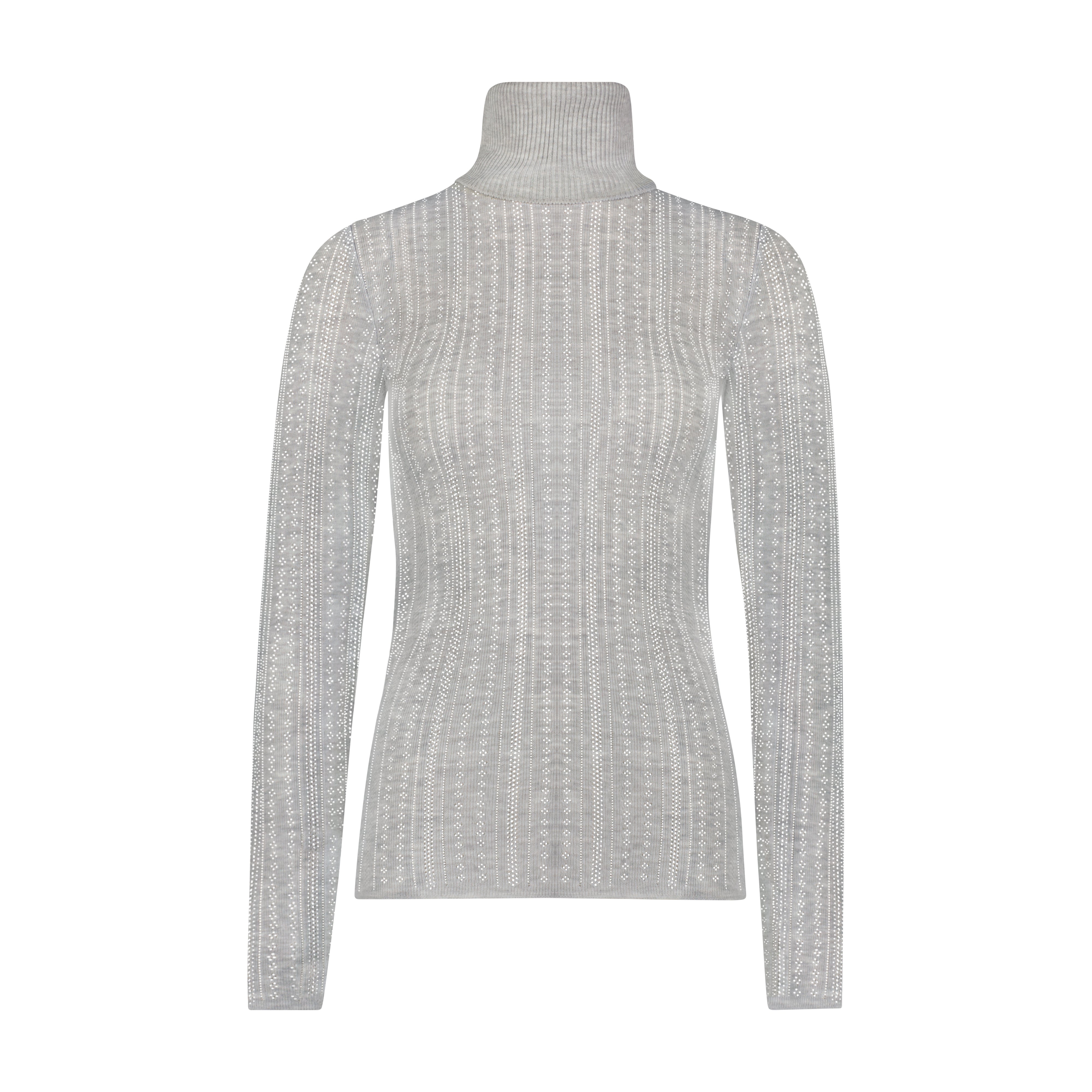 Ali Turtleneck Fitted - Heather Grey Windsor Pointelle