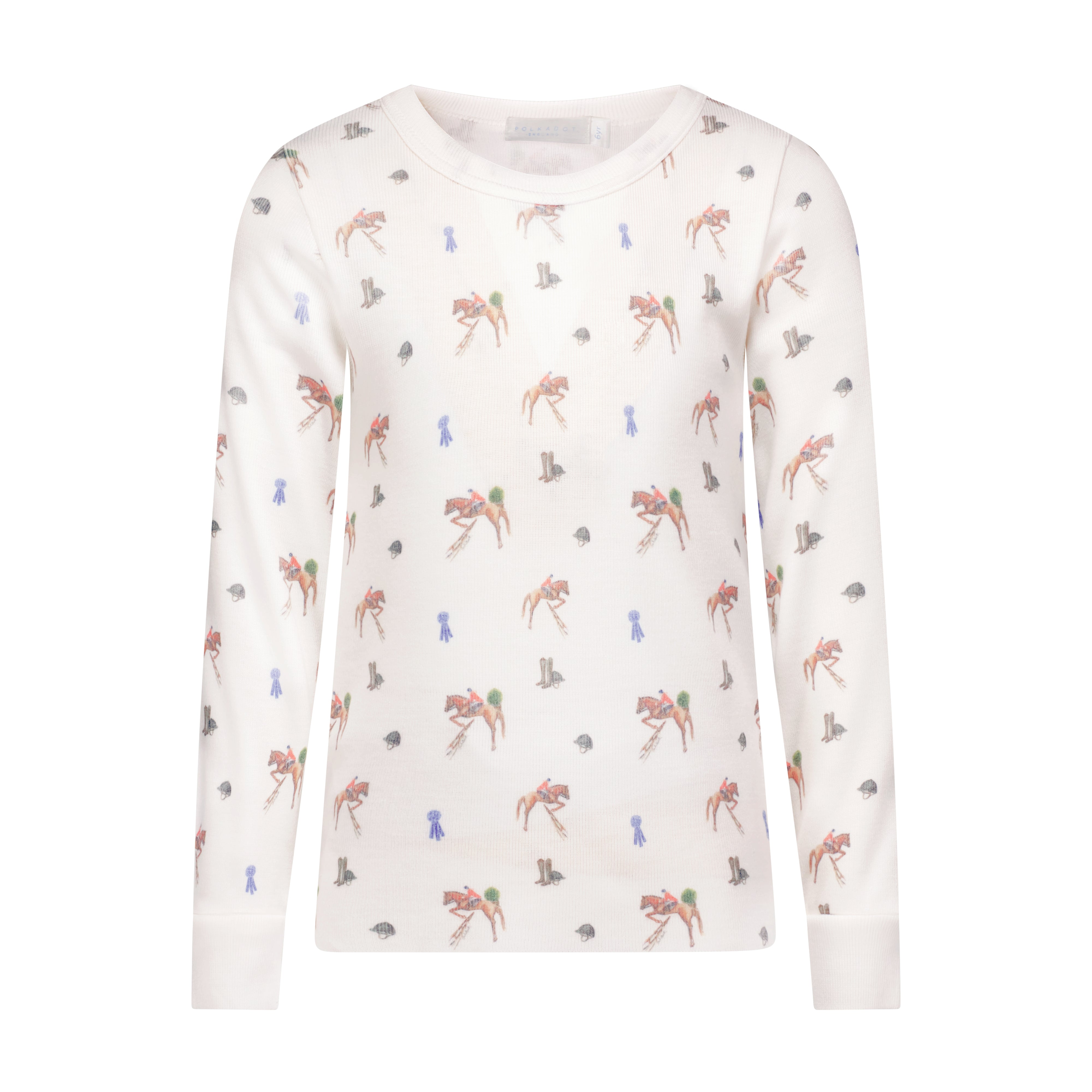 Boys Crew Long Sleeve - Vintage Equestrian Print