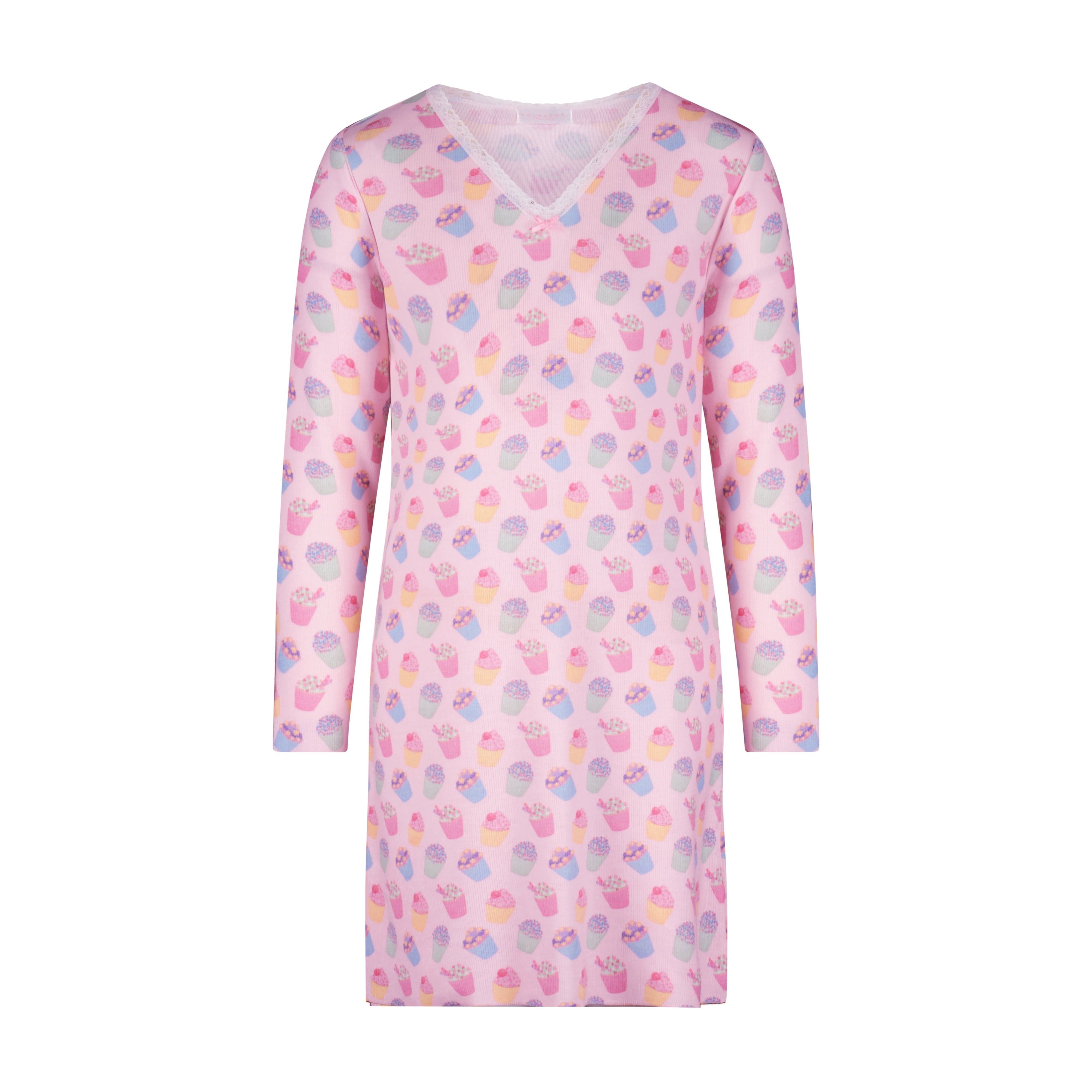 Girls Dress V Long Sleeve - Cupcake Print