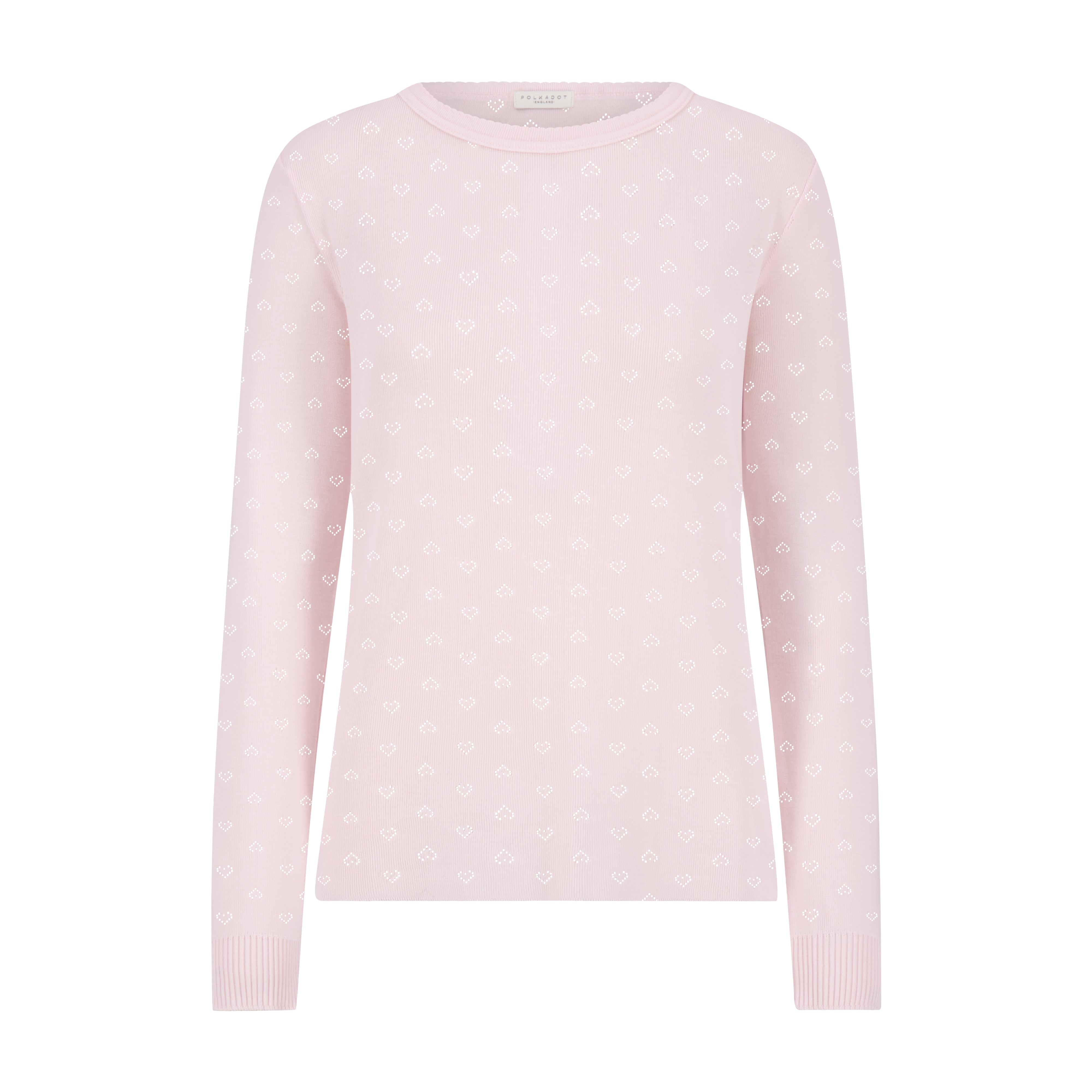 Rachel Slouchy - Shell Pink Hearts Pointelle