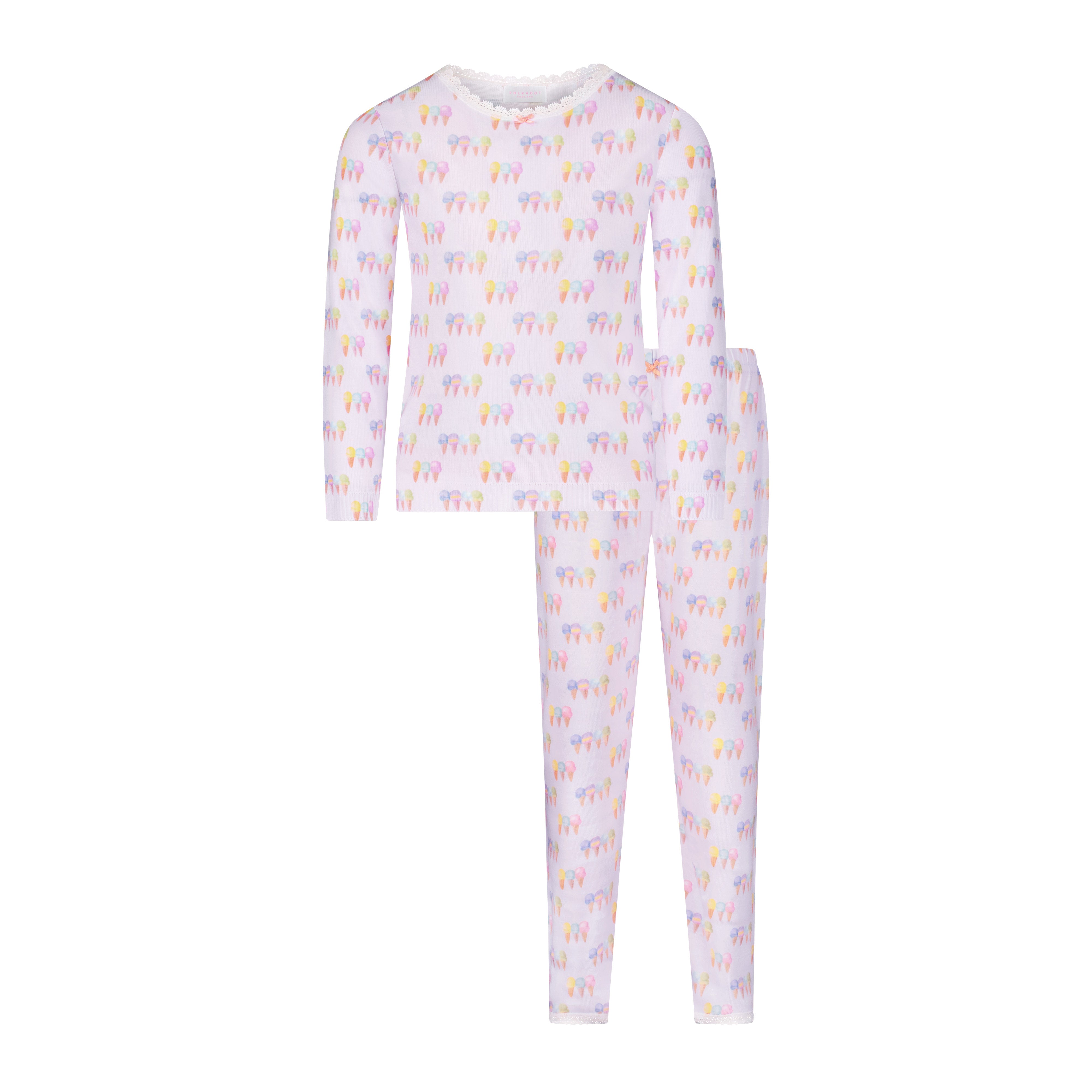 Girls & Baby Set Crew LS & Pant - Ice Cream Print