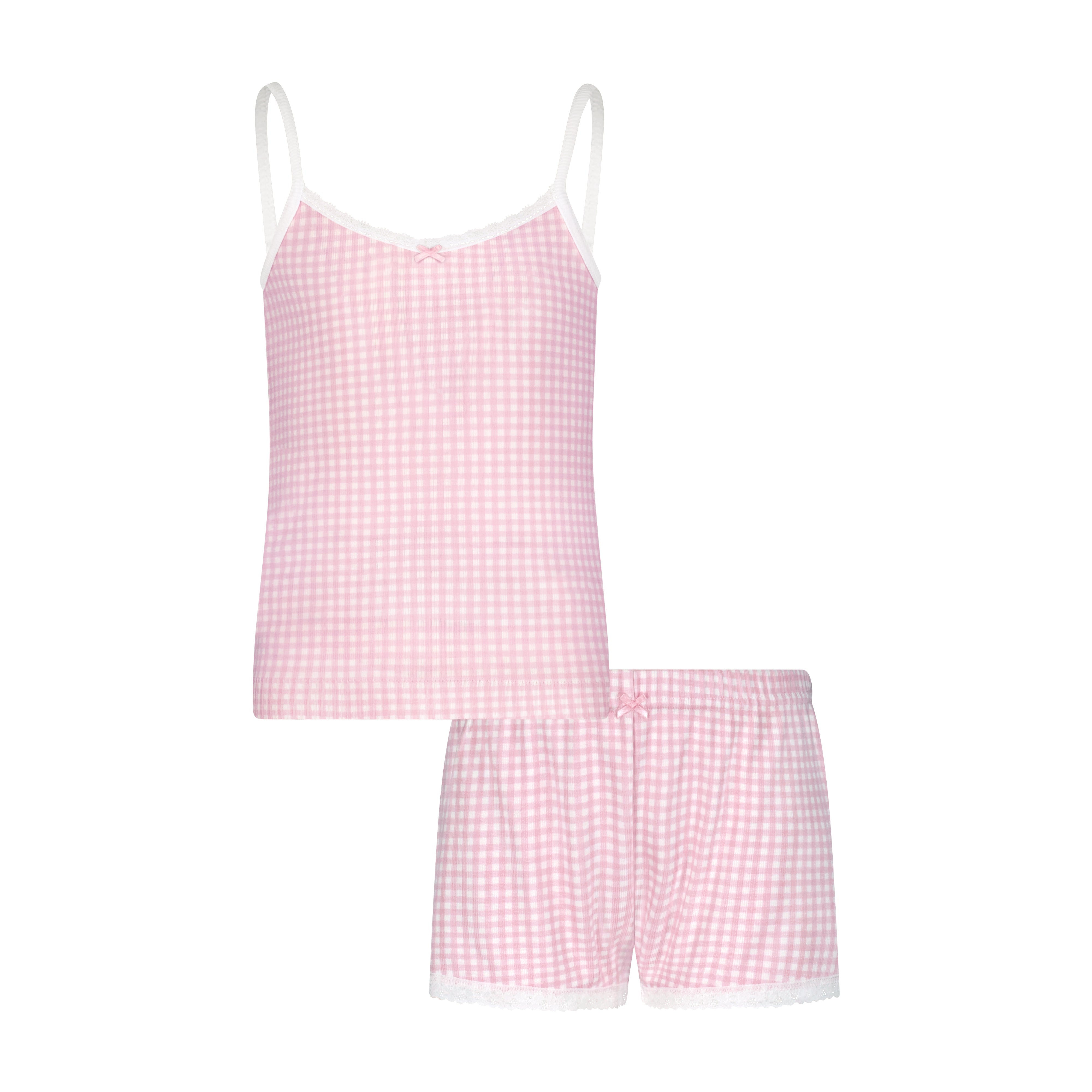 Girls Brette Set Cami & Short - Pink Gingham Print