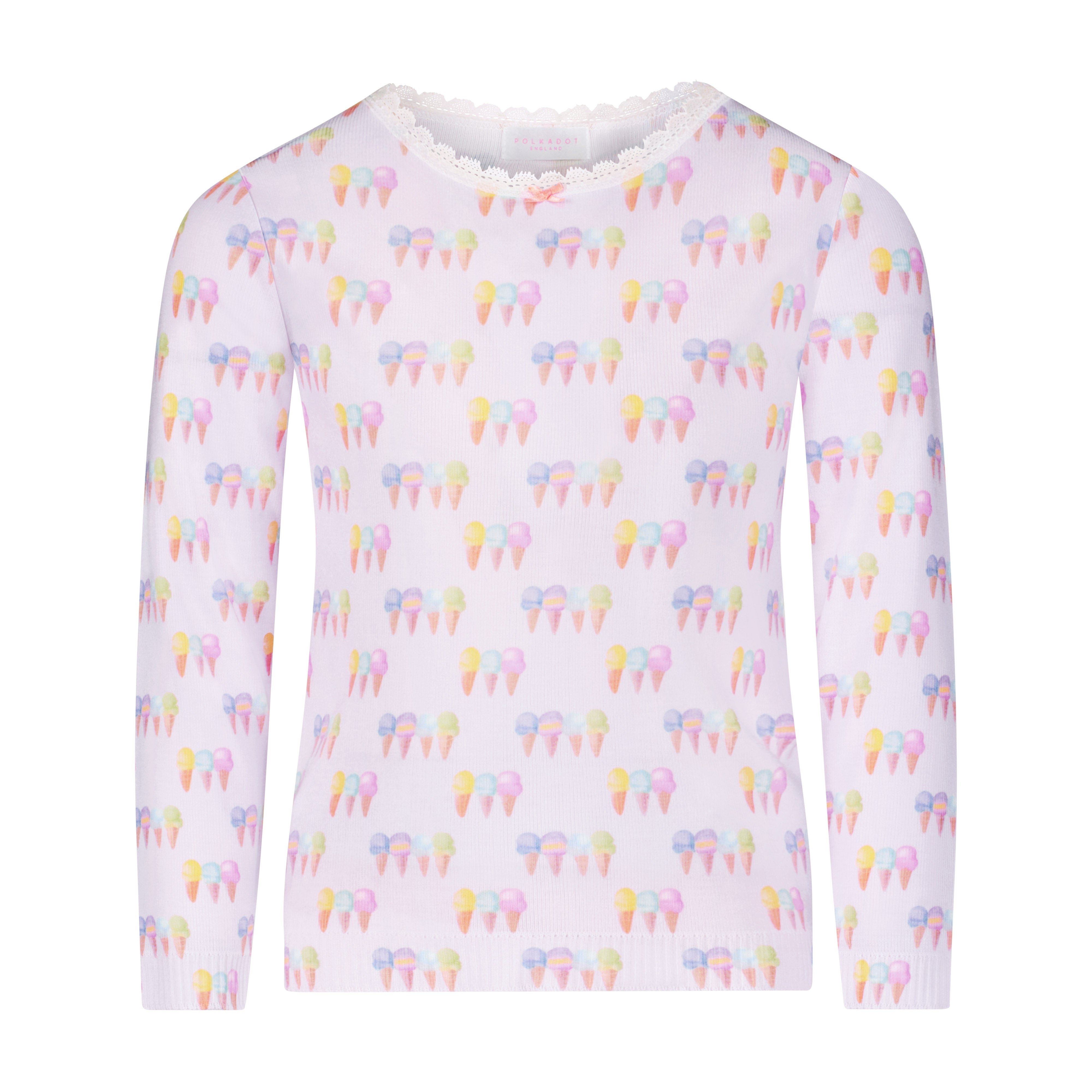 Girls & Baby Classic Set Crew LS & Pant - Ice Cream Print