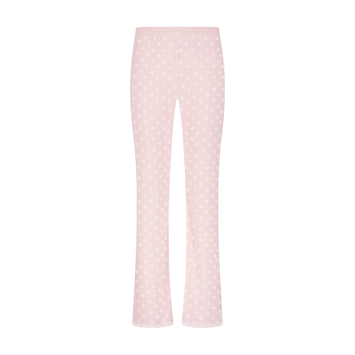 Natalie Pant - Ballet Pink Hearts Pointelle w Ivory Lace