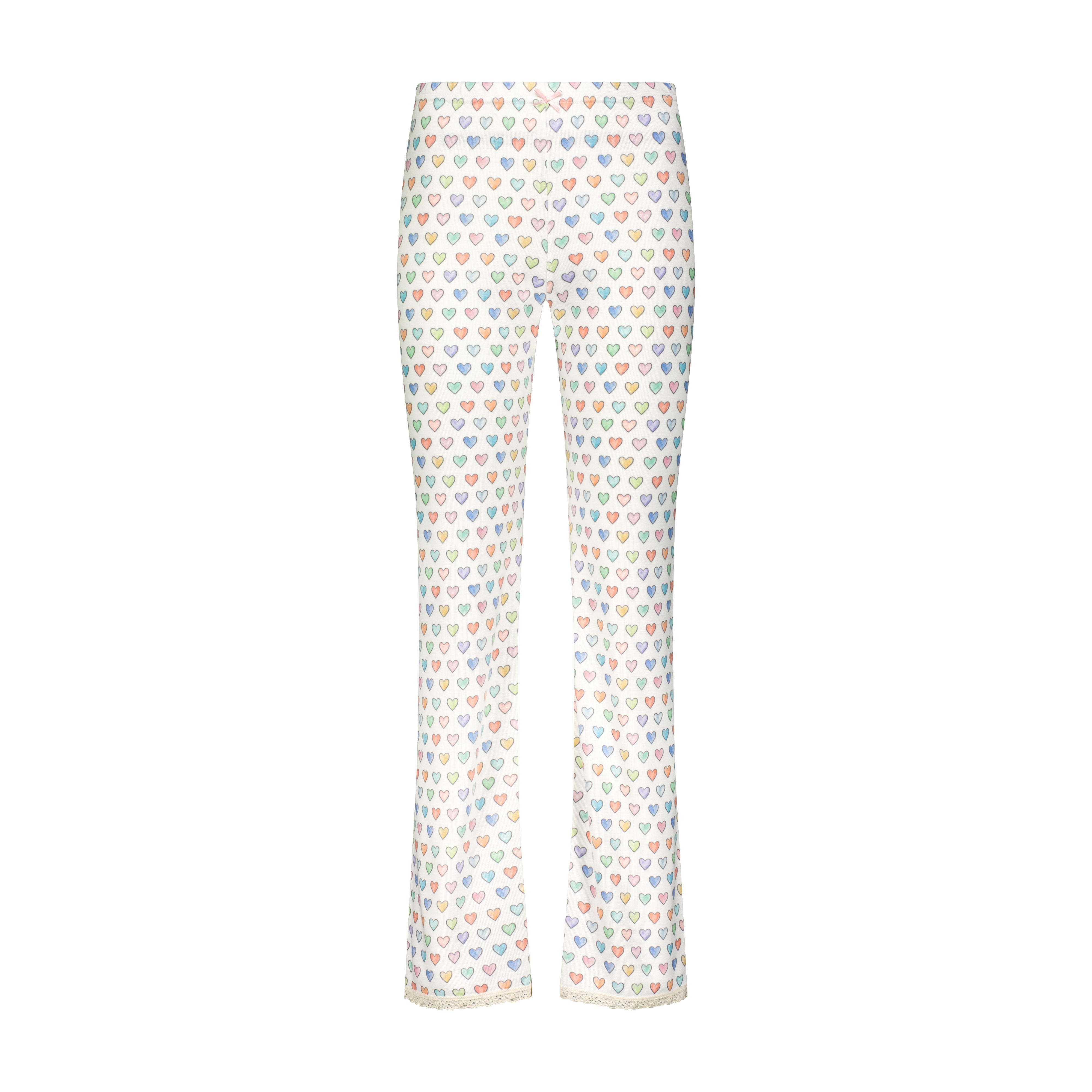 RAINBOW HEARTS Print LONG PANT HI Rise