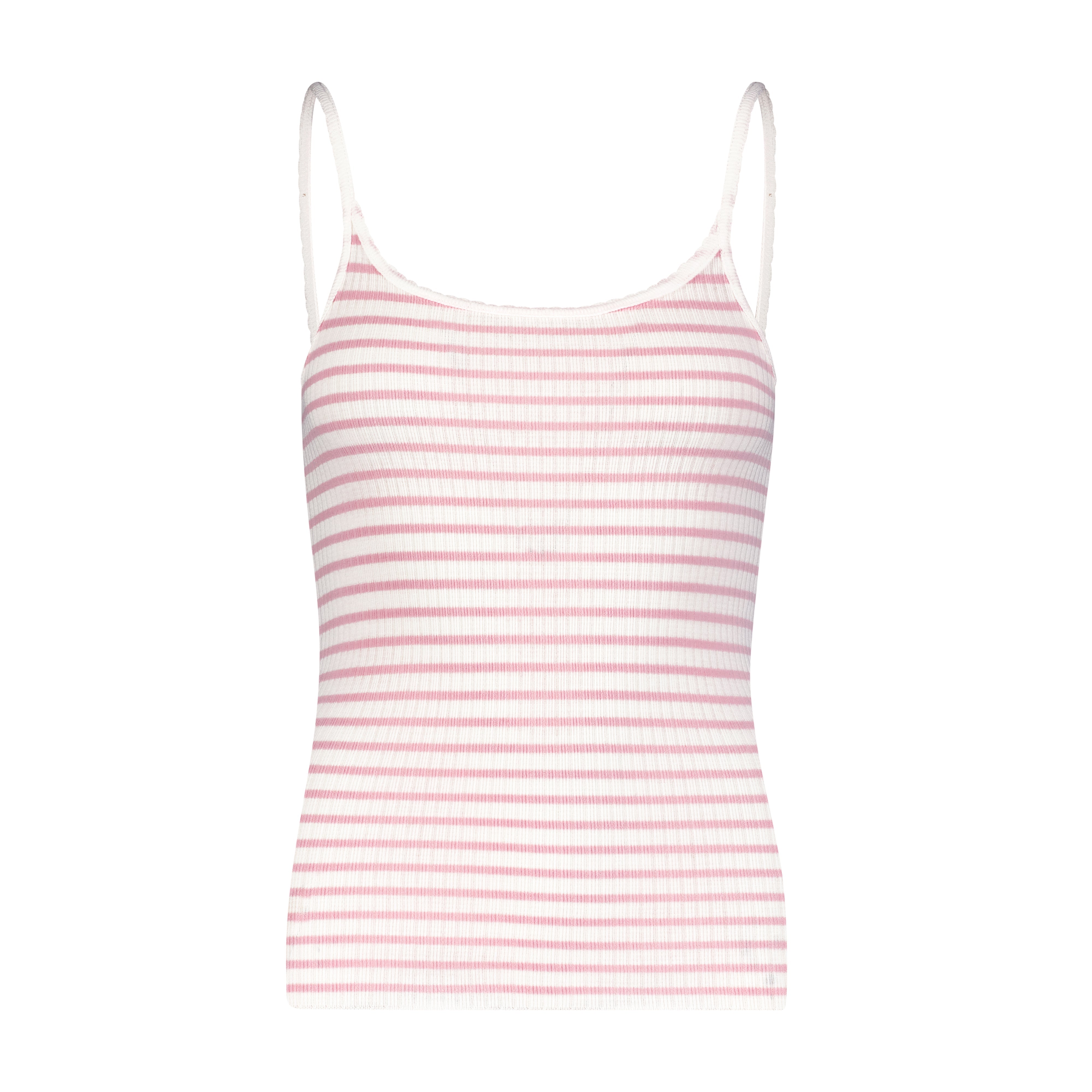 Scoop Cami - Pink Wide Harbor Rib Stripe