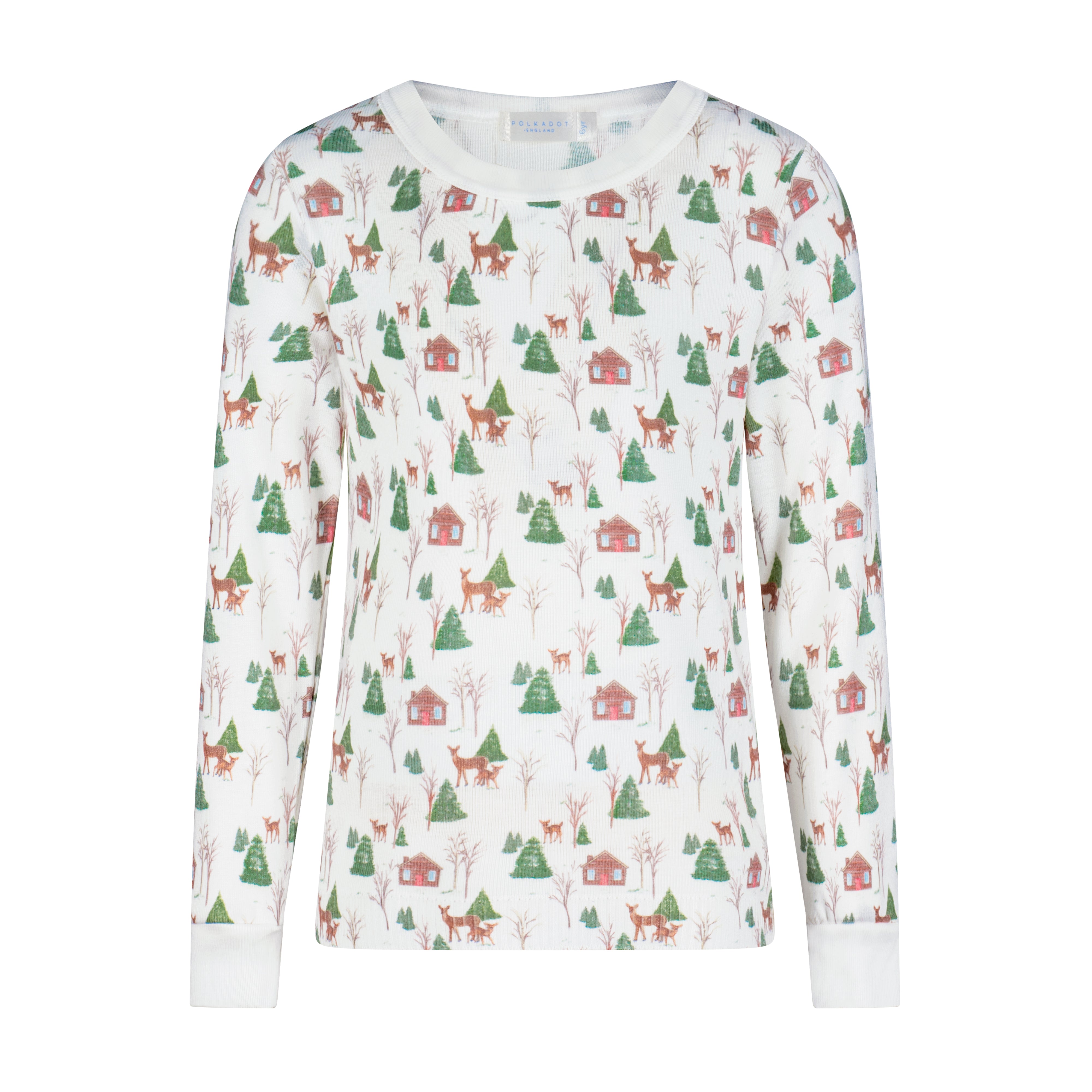 Boys & Baby Set Crew LS & Pant - Rustic Deer Print