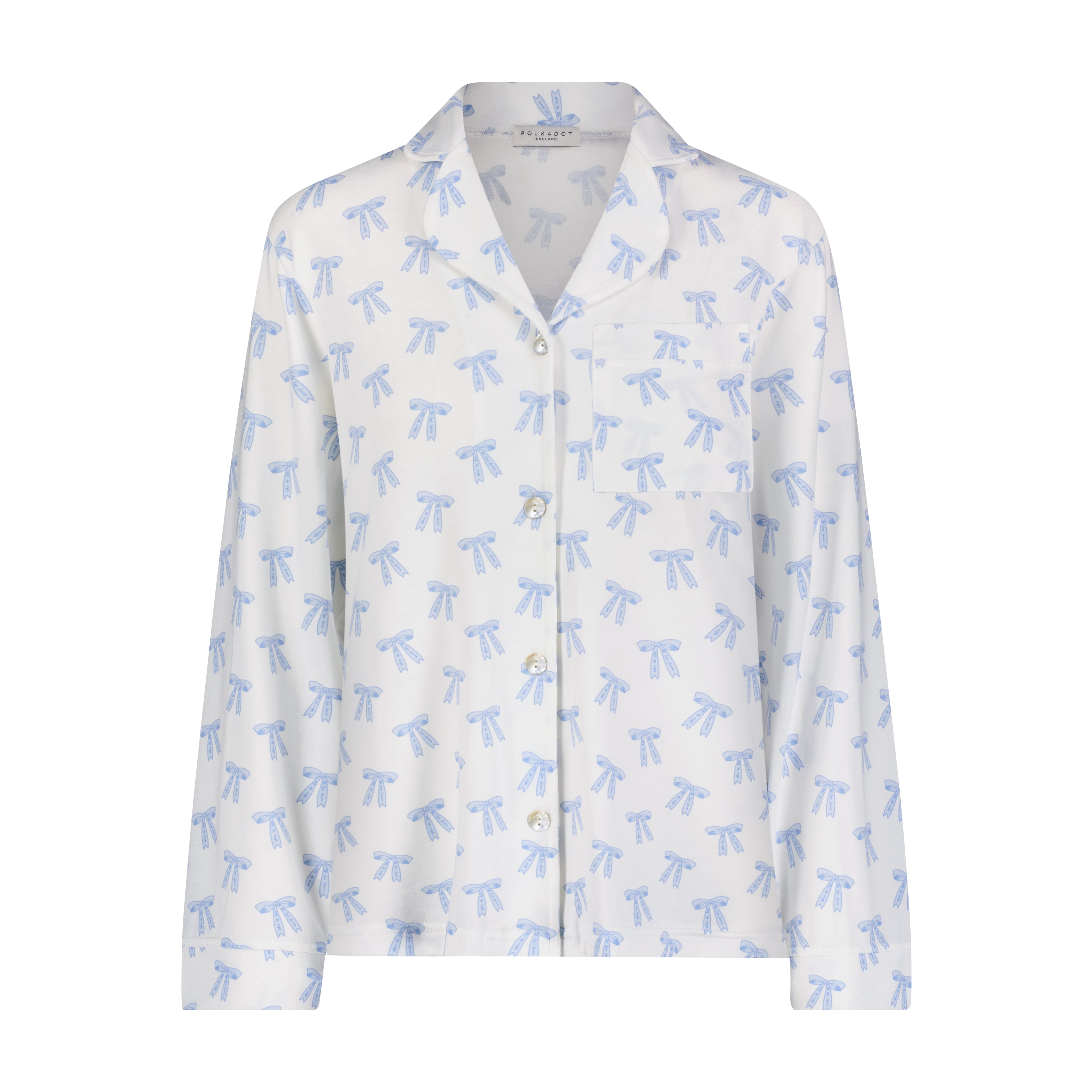 Charley Pajama Set - Blue Forever Love Bow Print