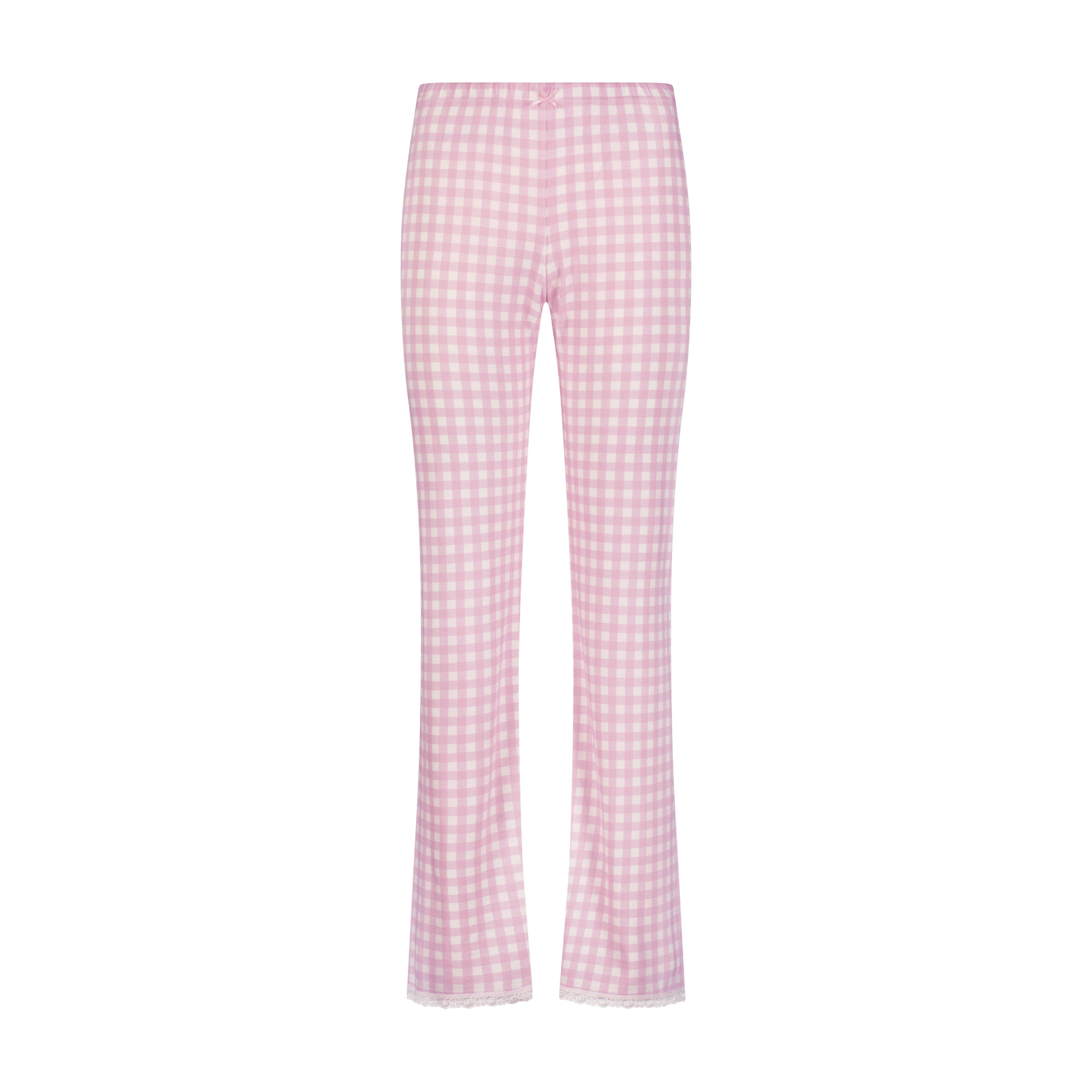 Natalie Pant - Pink Large Gingham Print