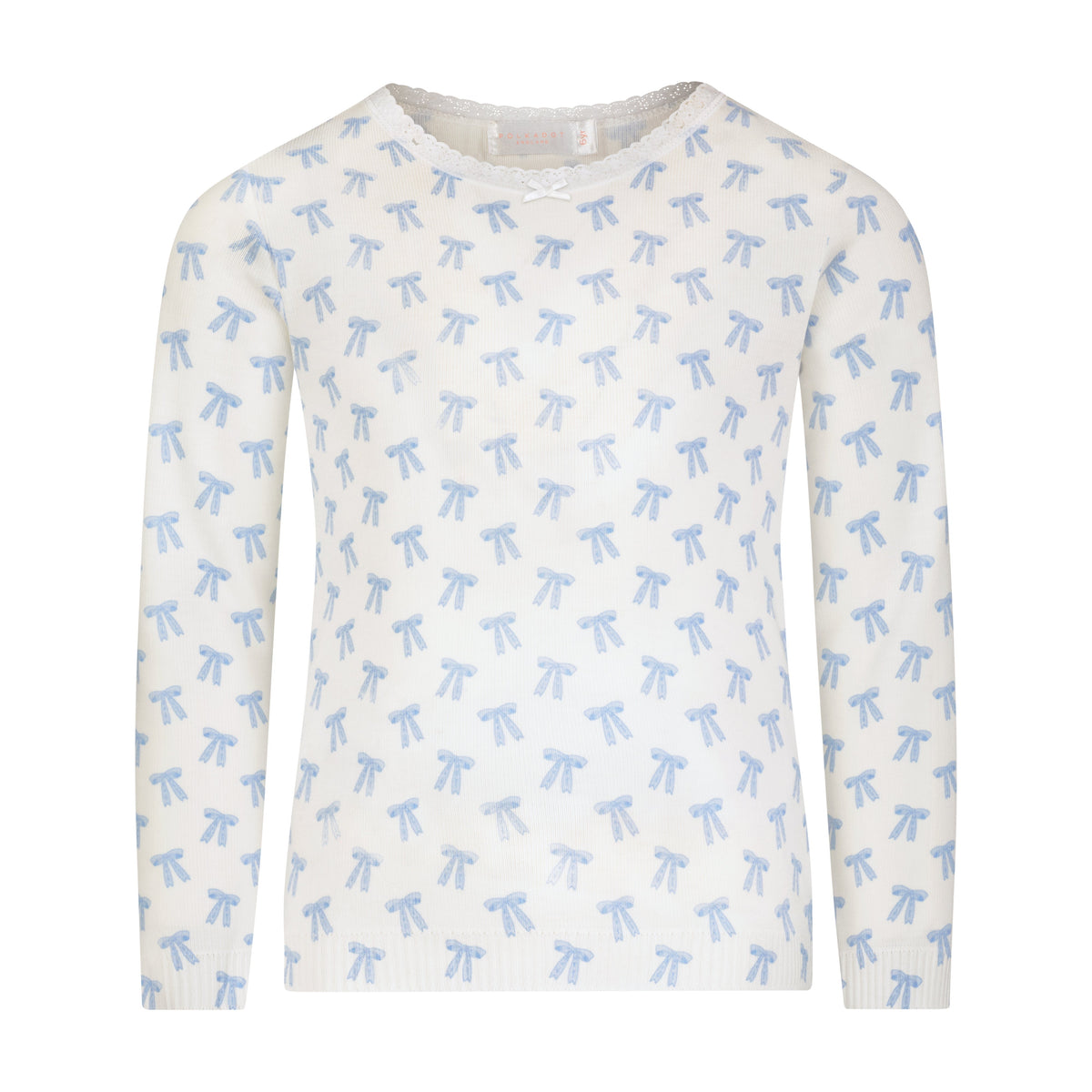 Girls & Baby Vivi Classic Long Sleeve Tee & Nina Pant Set - Blue Forever Love Bow Print