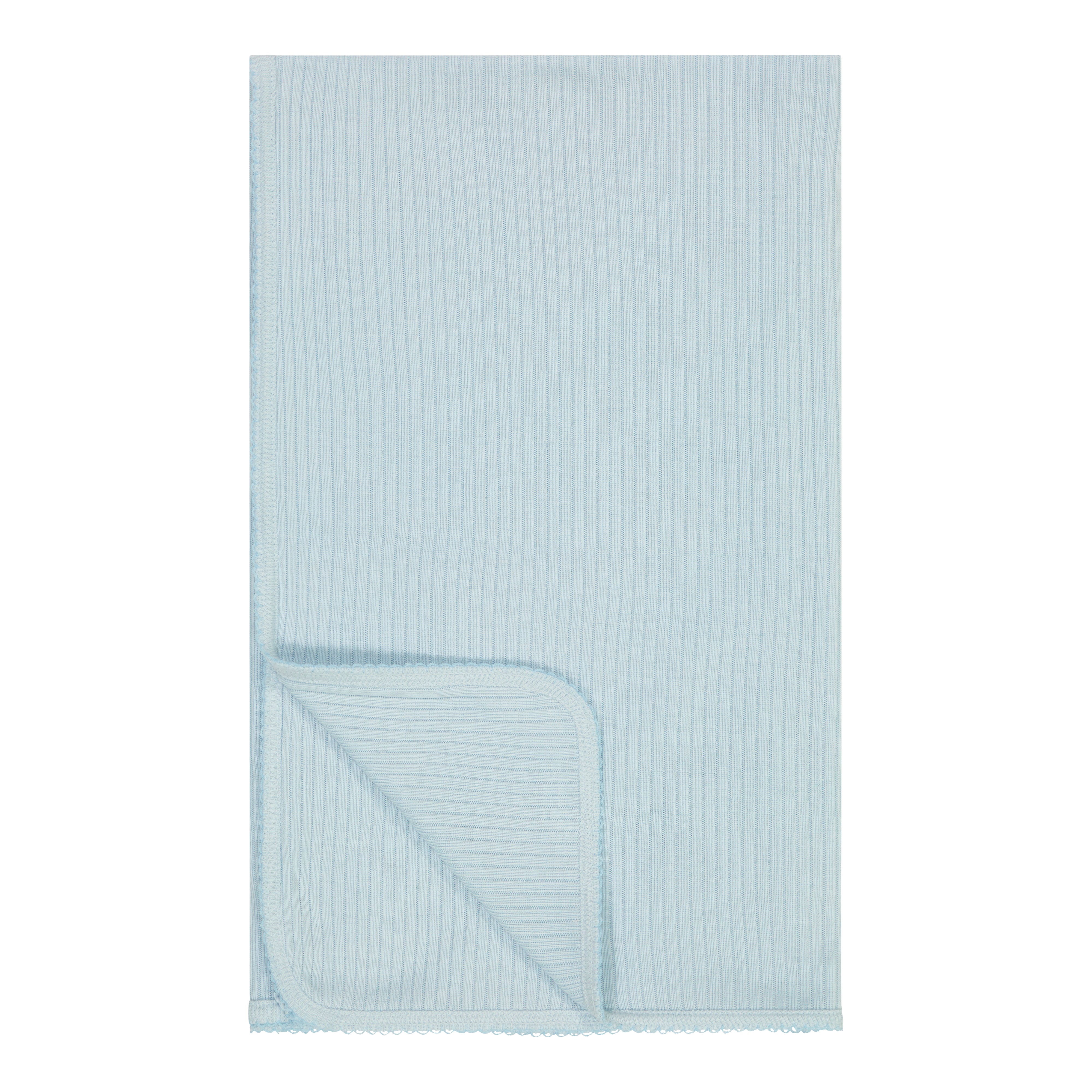 Baby Blanket - Sky Blue Rib Knit